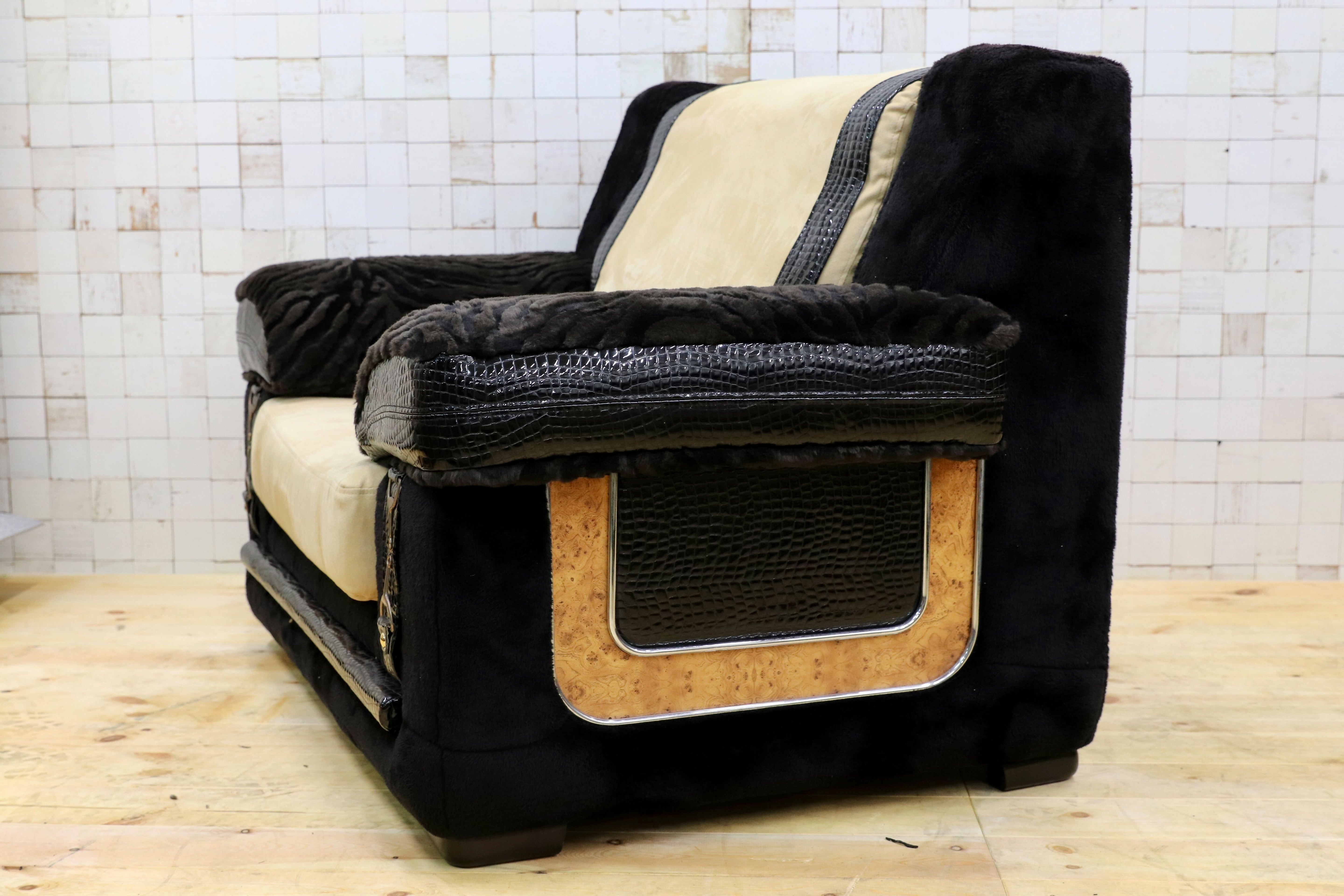 GMHK293C○Fromitaria / フォルミタリア Paolo GUCCI パオロ グッチ 1人掛けソファ シングルソファ イタリア最高峰 布張り クラシック