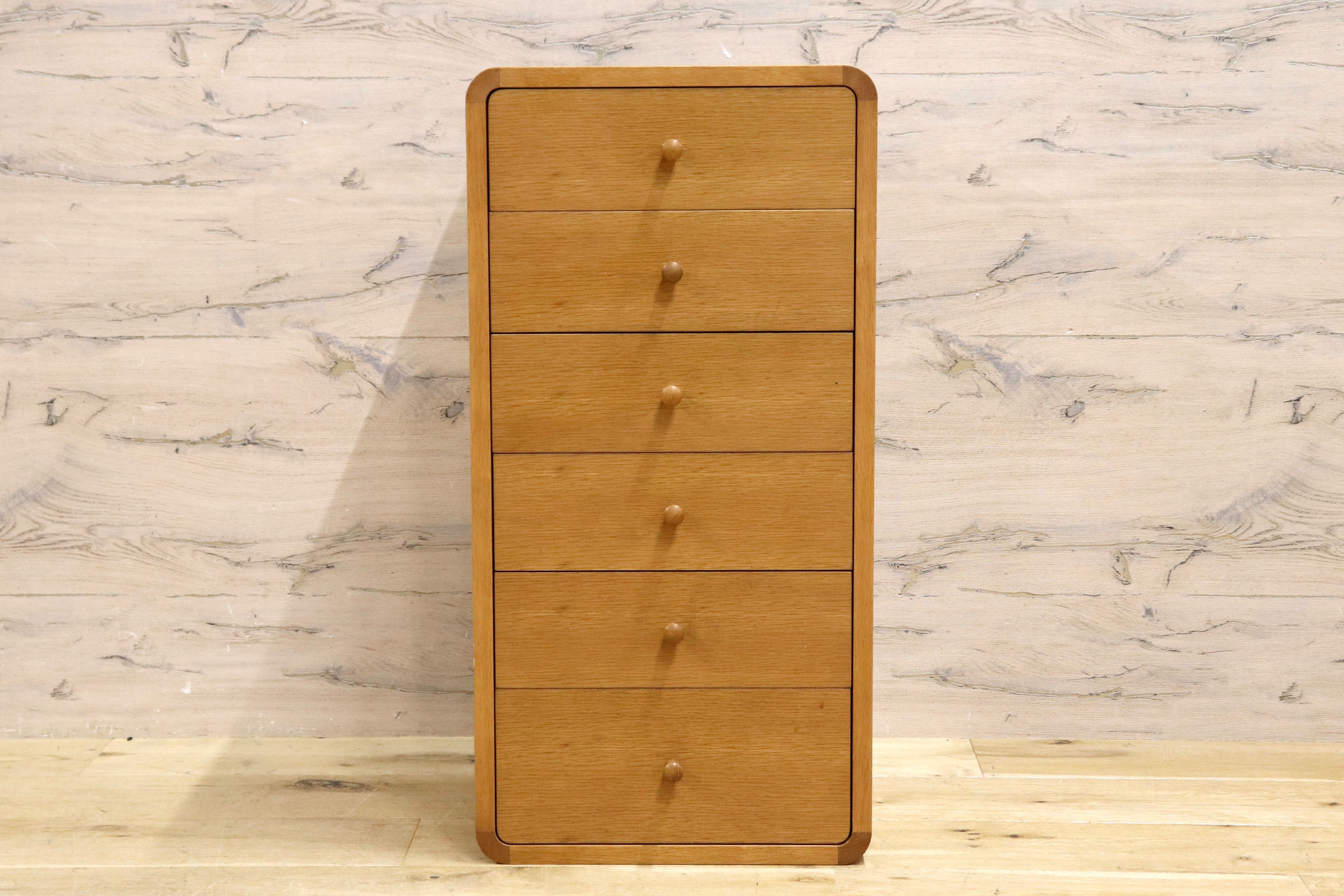 GMIS176○nissin / 日進木工 BRICK BLOCK ブリックブロック 6段チェスト ミニチェスト 引き出し 収納家具 木製家具 飛騨高山