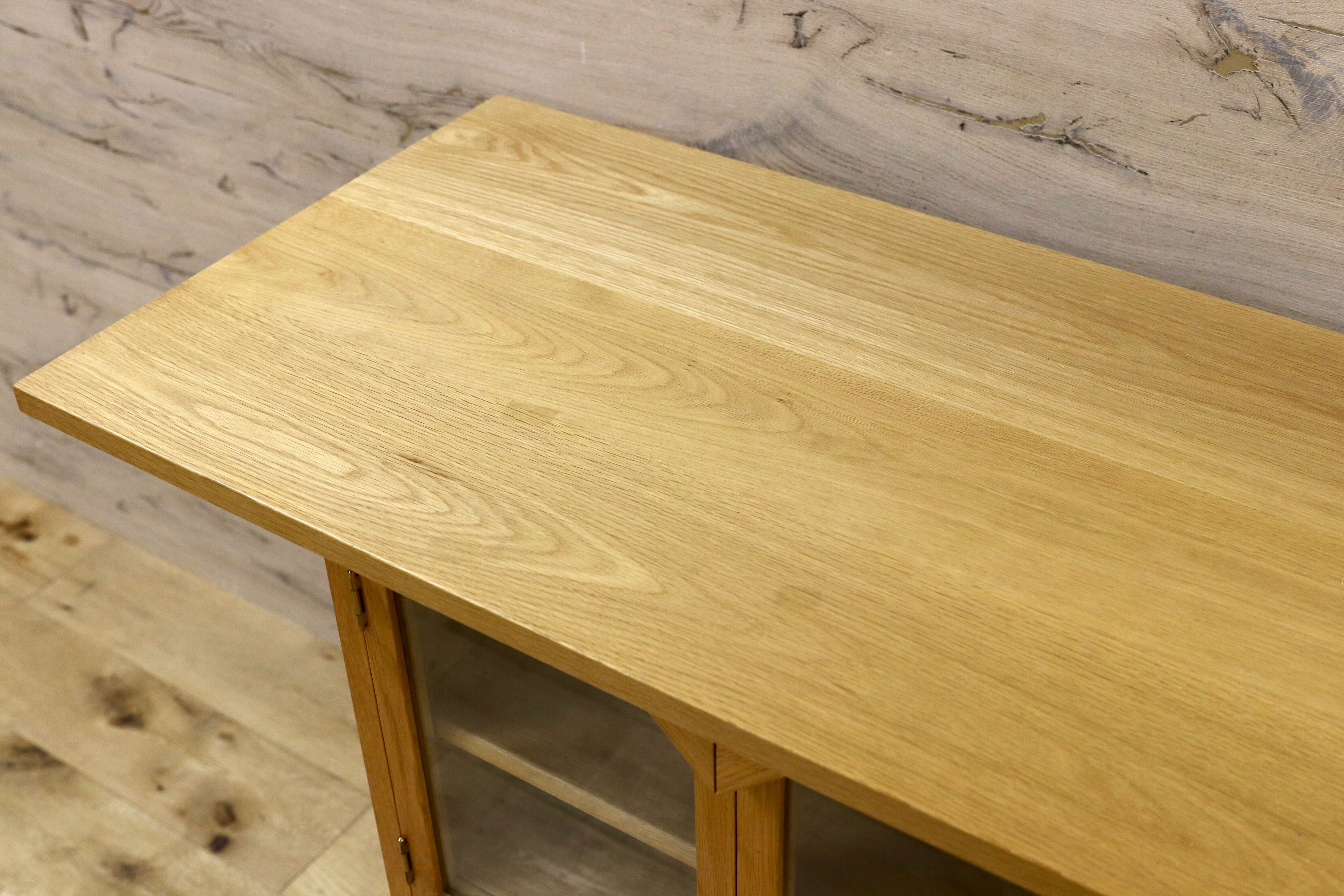 GMHK767○山室家具 LINEA リネア サイドボード リビングボード 楢無垢材 北欧スタイル シェルフ ラック 棚 モデルルーム展示品