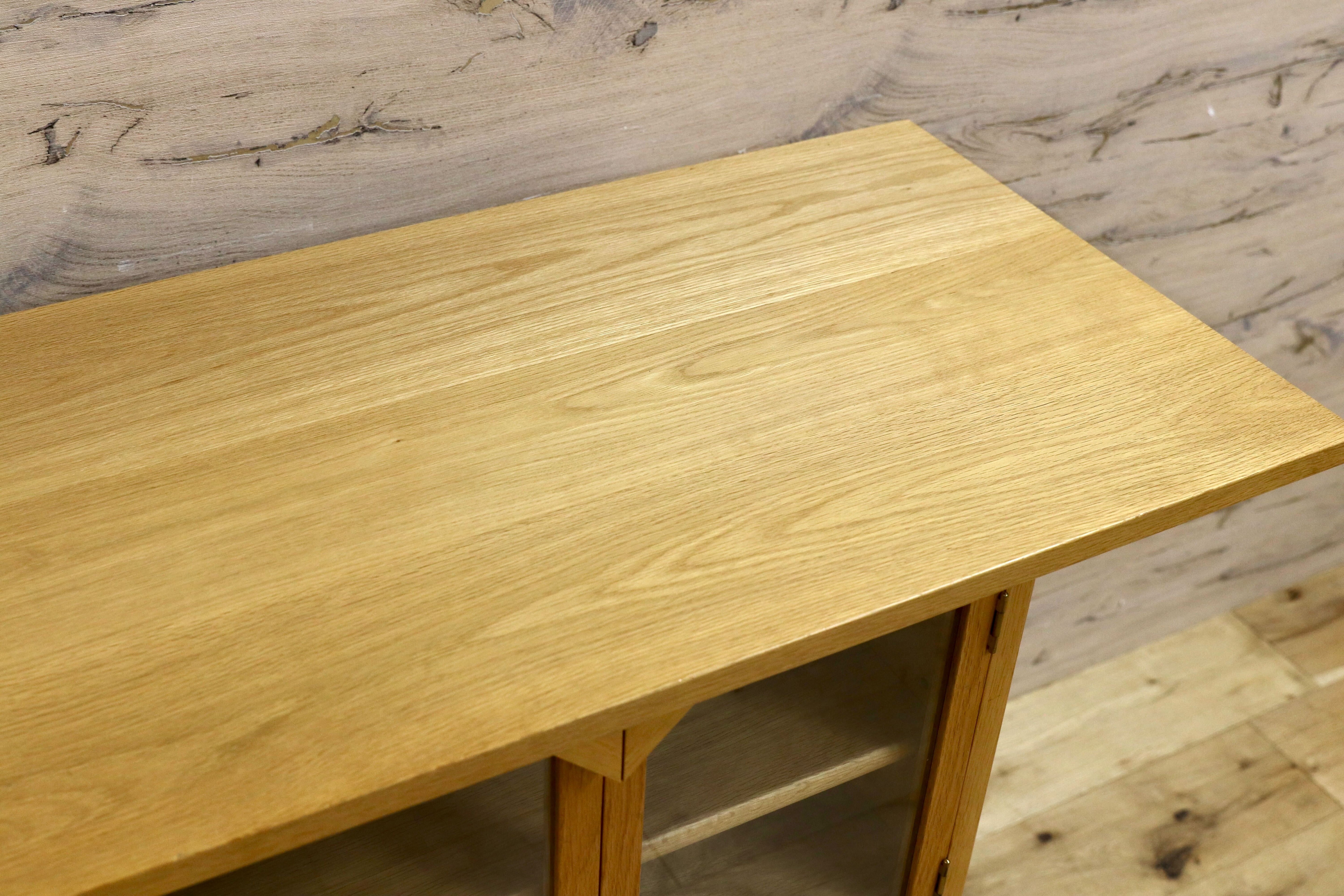 GMHK767○山室家具 LINEA リネア サイドボード リビングボード 楢無垢材 北欧スタイル シェルフ ラック 棚 モデルルーム展示品