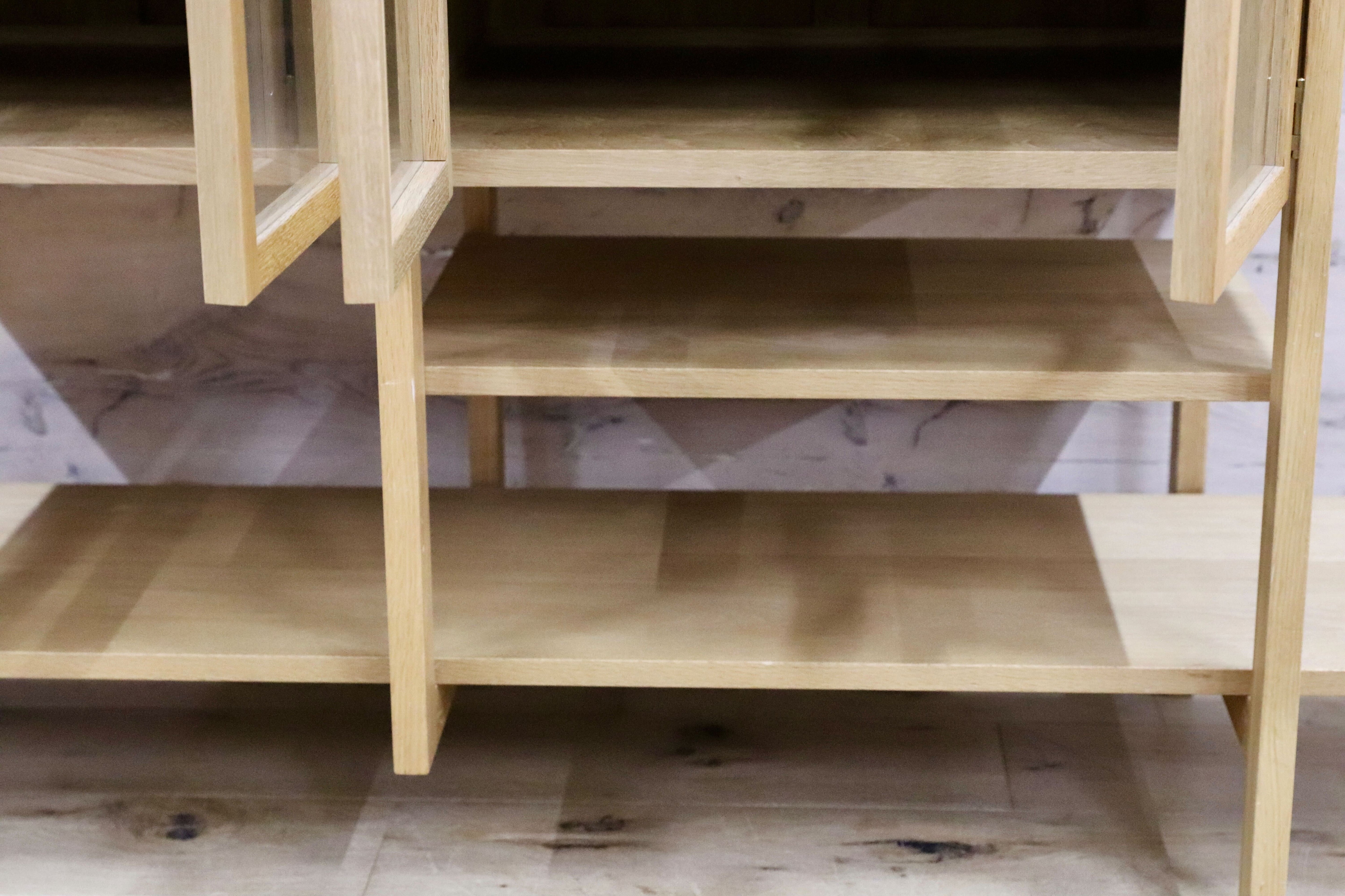 GMHK767○山室家具 LINEA リネア サイドボード リビングボード 楢無垢材 北欧スタイル シェルフ ラック 棚 モデルルーム展示品