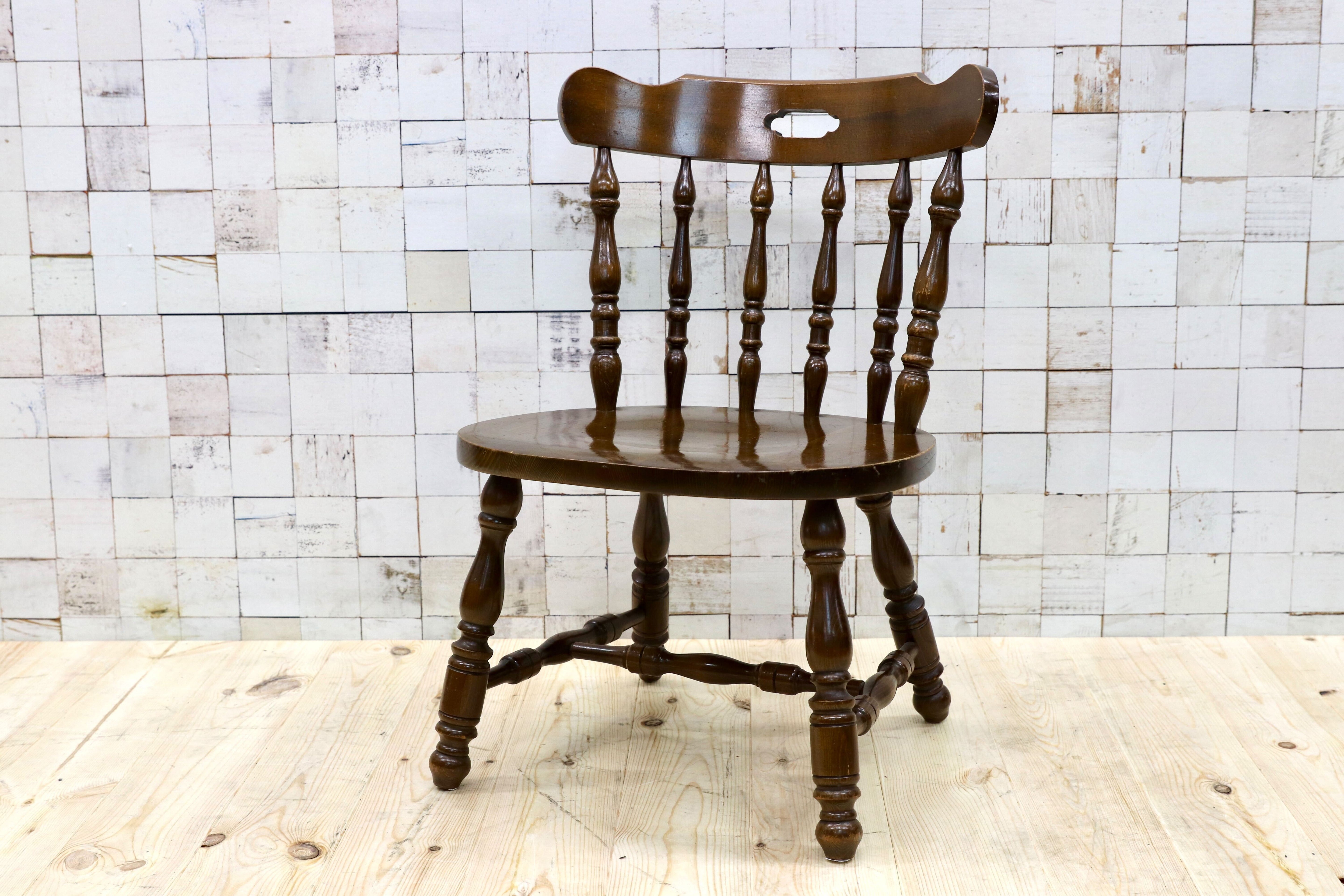 GMGK482○ブナ材 サイドチェア ウィンザーチェア ダイニングチェア 椅子 カントリー ヴィンテージ アンティーク検)柏木工 飛騨産業