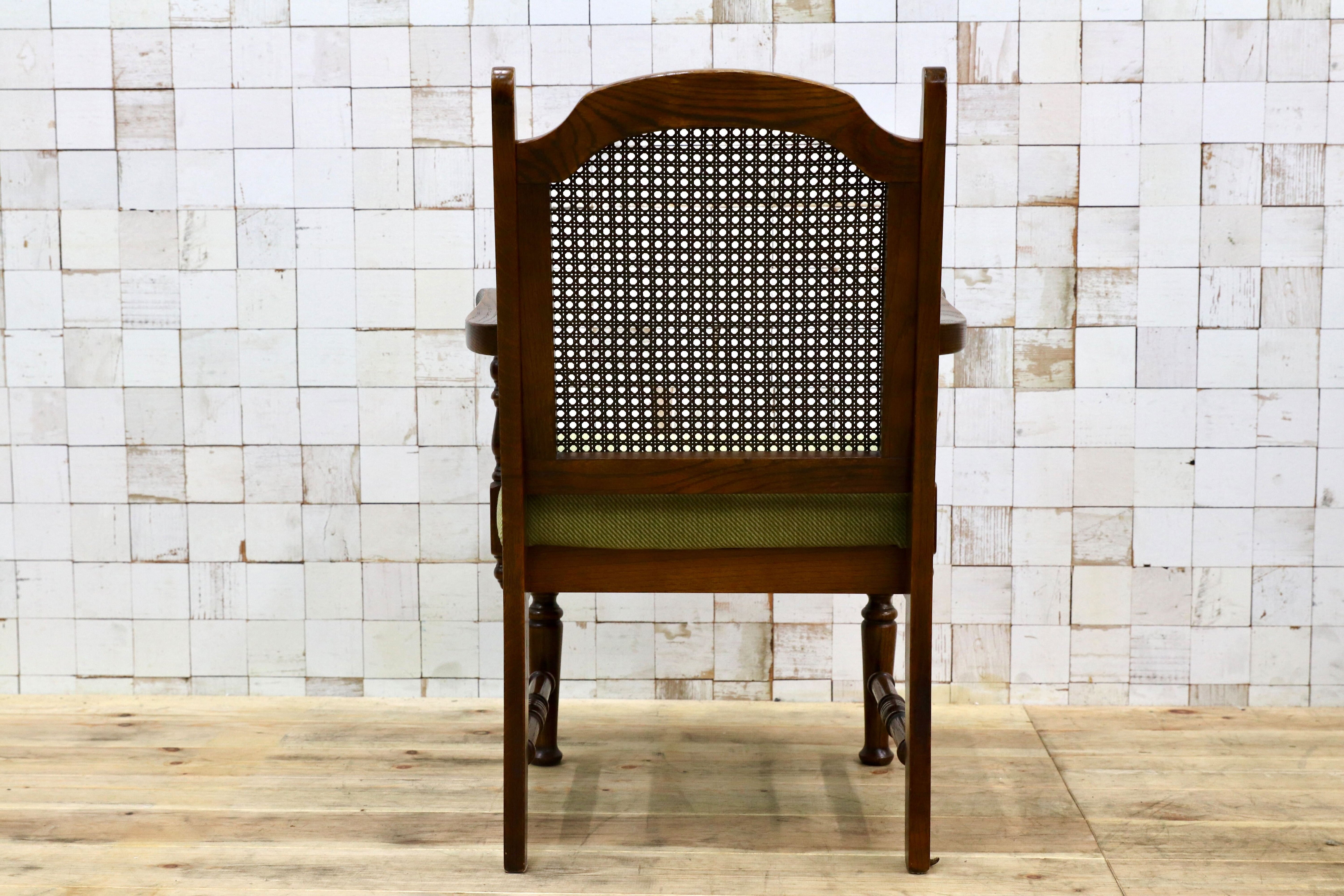 GMIK447A○三越家具 Brugge ブルージュ アームチェア ダイニングチェア 椅子 オーク ファブリック 英国カントリー アンティーク調 レトロ