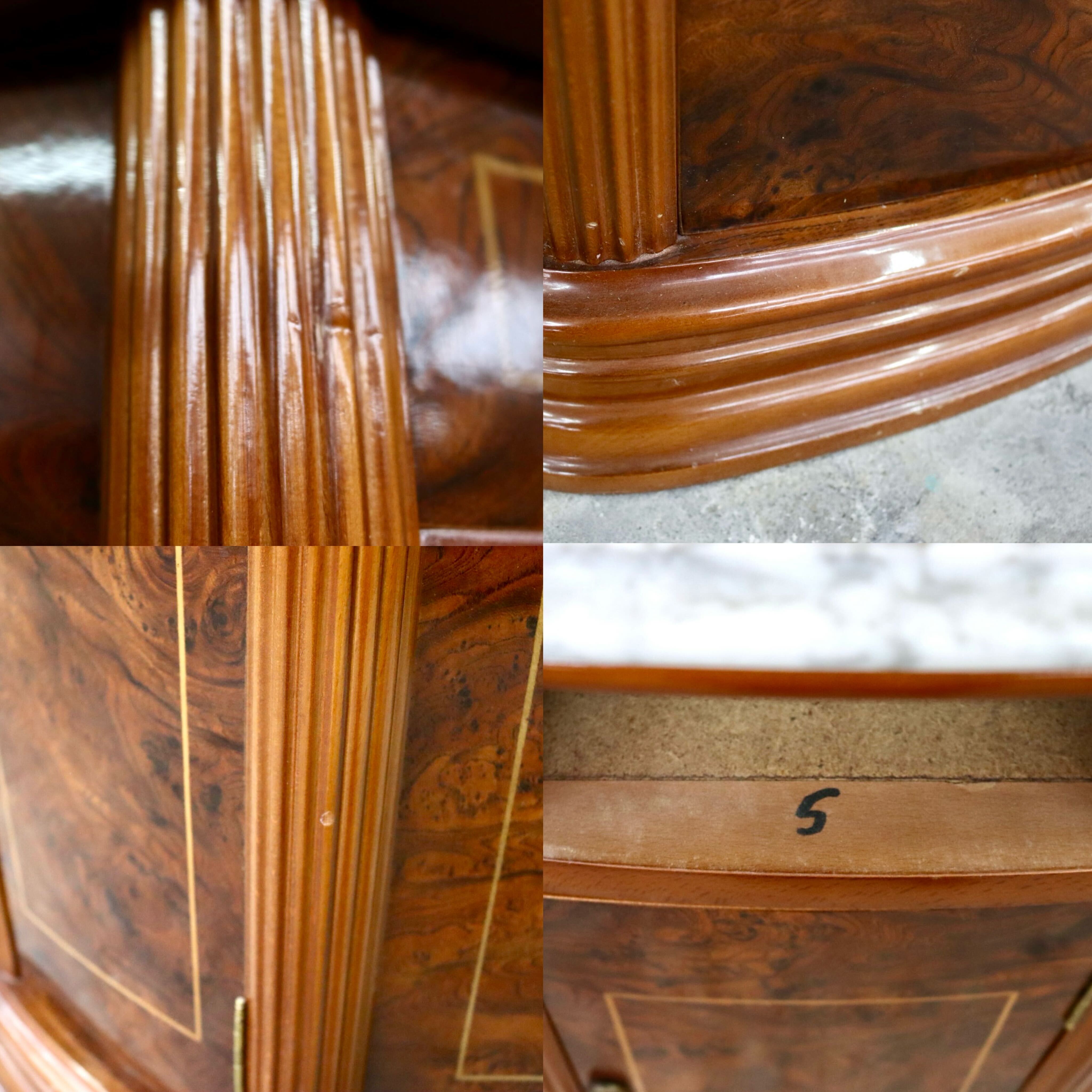 GMIH383A○サイドボード キャビネット 花台 木製 大理石天板 引き出し レトロ ヨーロピアン ヴィンテージ