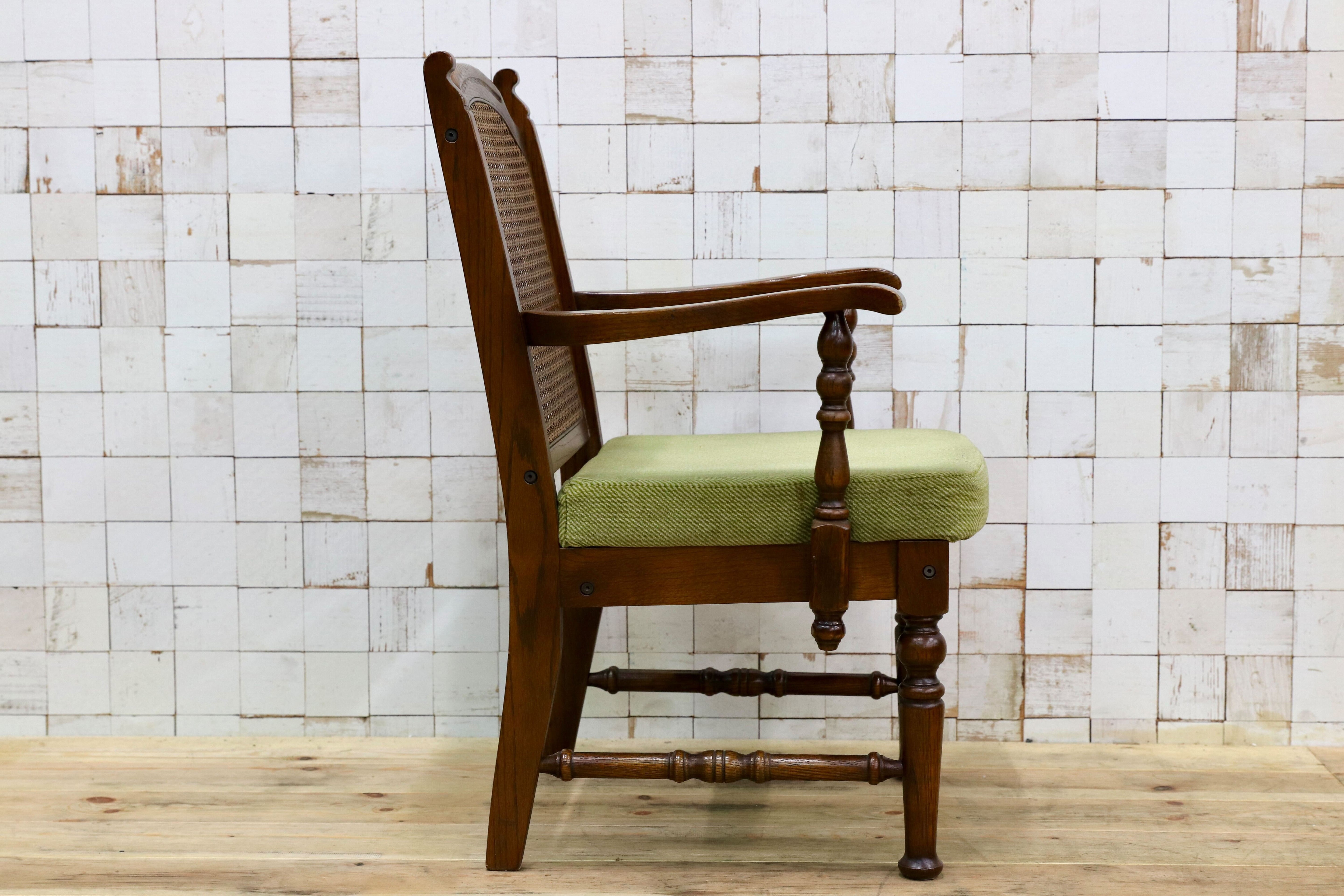 GMIK447B○三越家具 Brugge ブルージュ アームチェア ダイニングチェア 椅子 オーク ファブリック 英国カントリー アンティーク調 レトロ