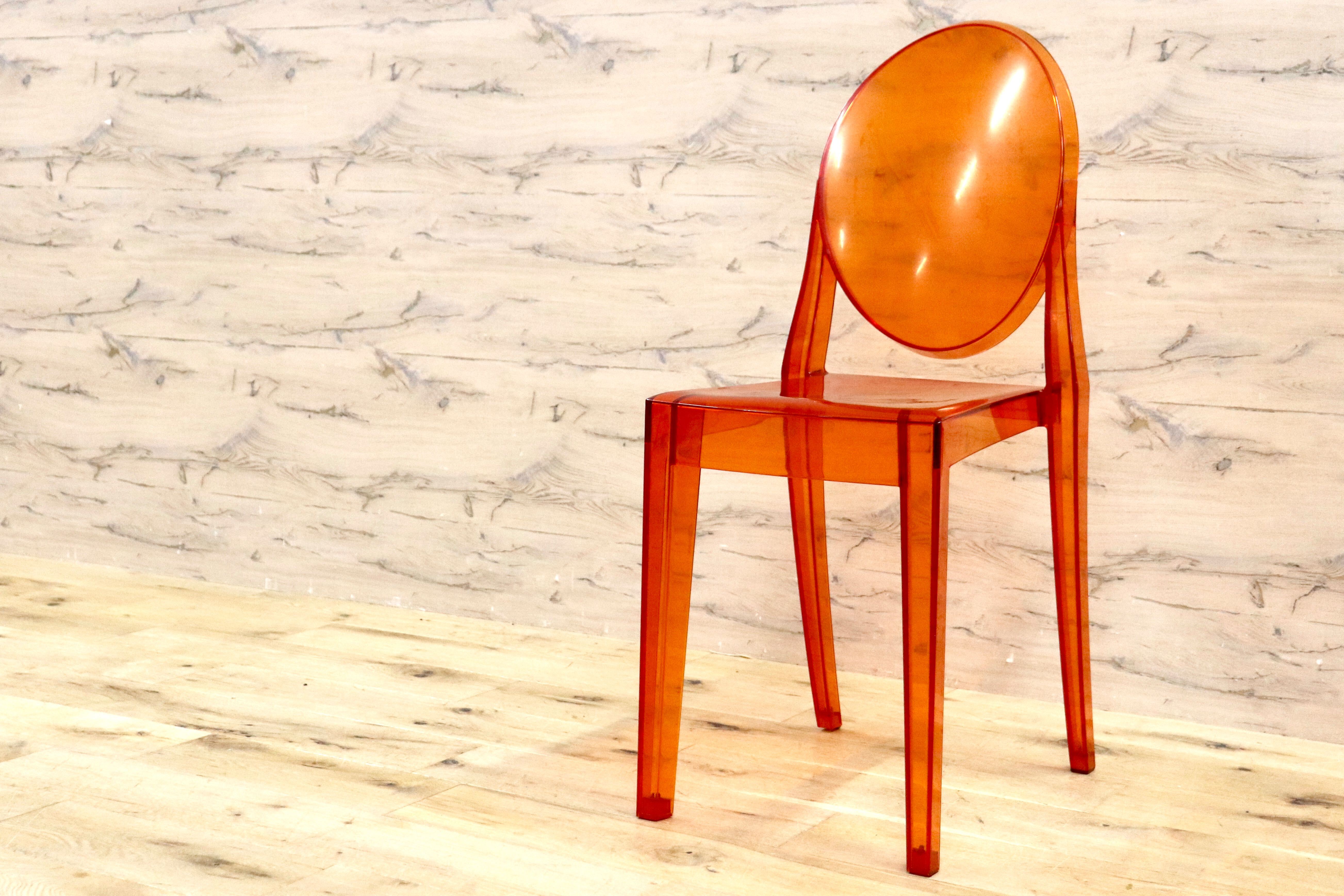 GMHK640○Kartell / カルテル Vitoria Ghost ビクトリアゴースト ダイニングチェア スタッキングチェア アームレスチェア 椅子