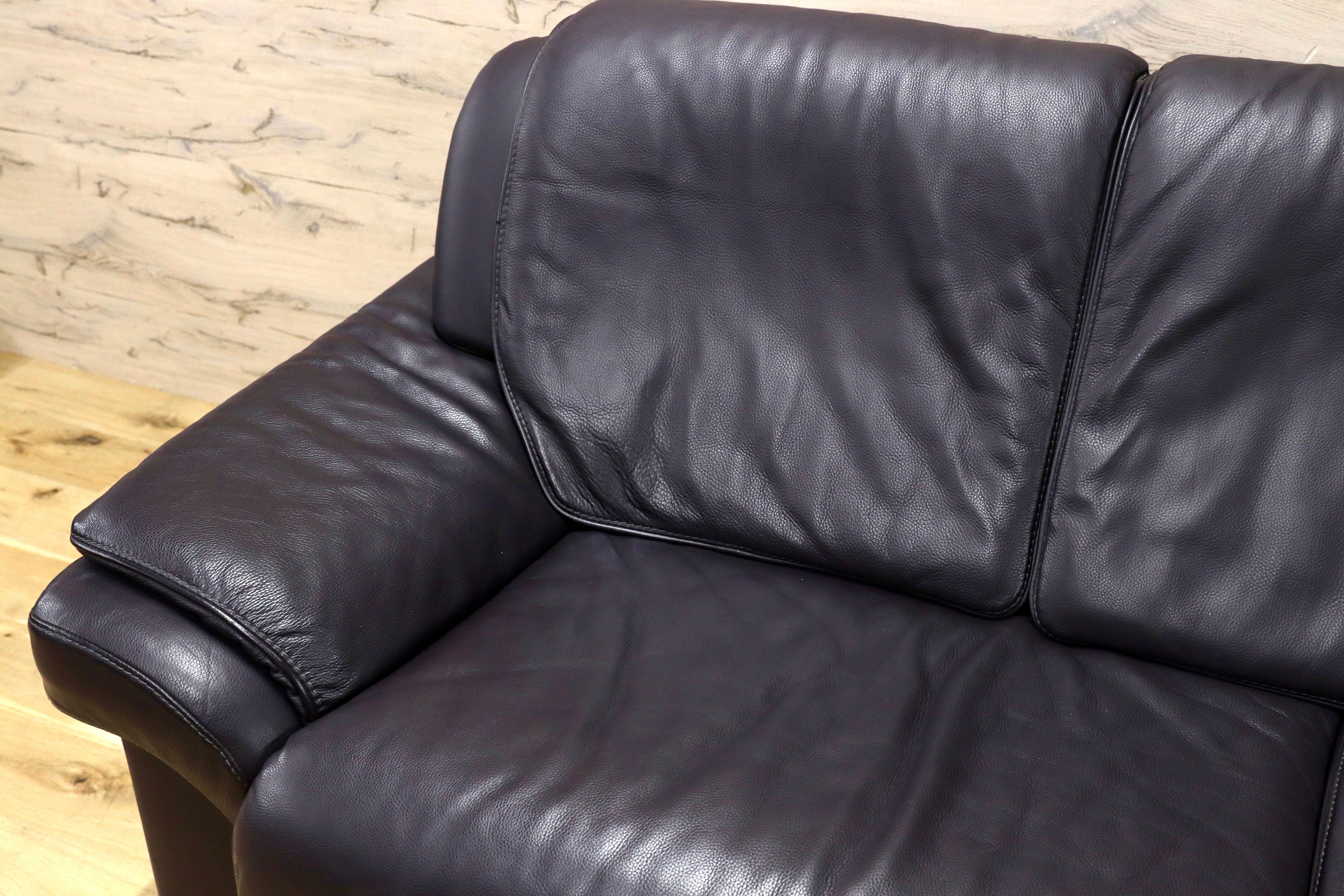 GMIK905C○himolla / ヒモラ パシフィック 3人掛けソファ トリプルソファ 総本革 ダークブラウン ドイツ IDC大塚家具 定価約80万 ※訳あり