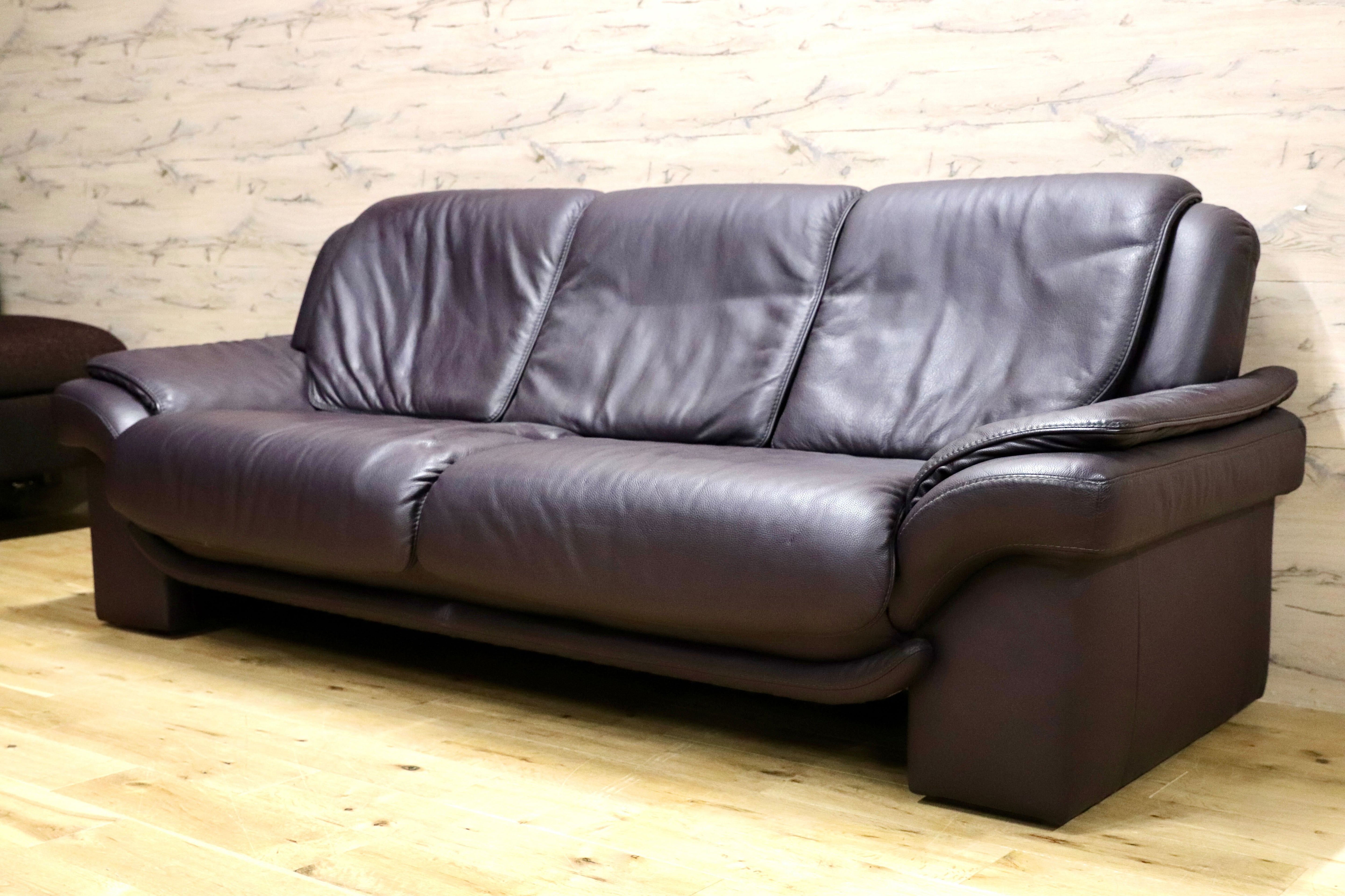 GMIK905B○himolla / ヒモラ パシフィック 3人掛けソファ トリプルソファ 総本革 ダークブラウン ドイツ IDC大塚家具 最高級 定価約80万