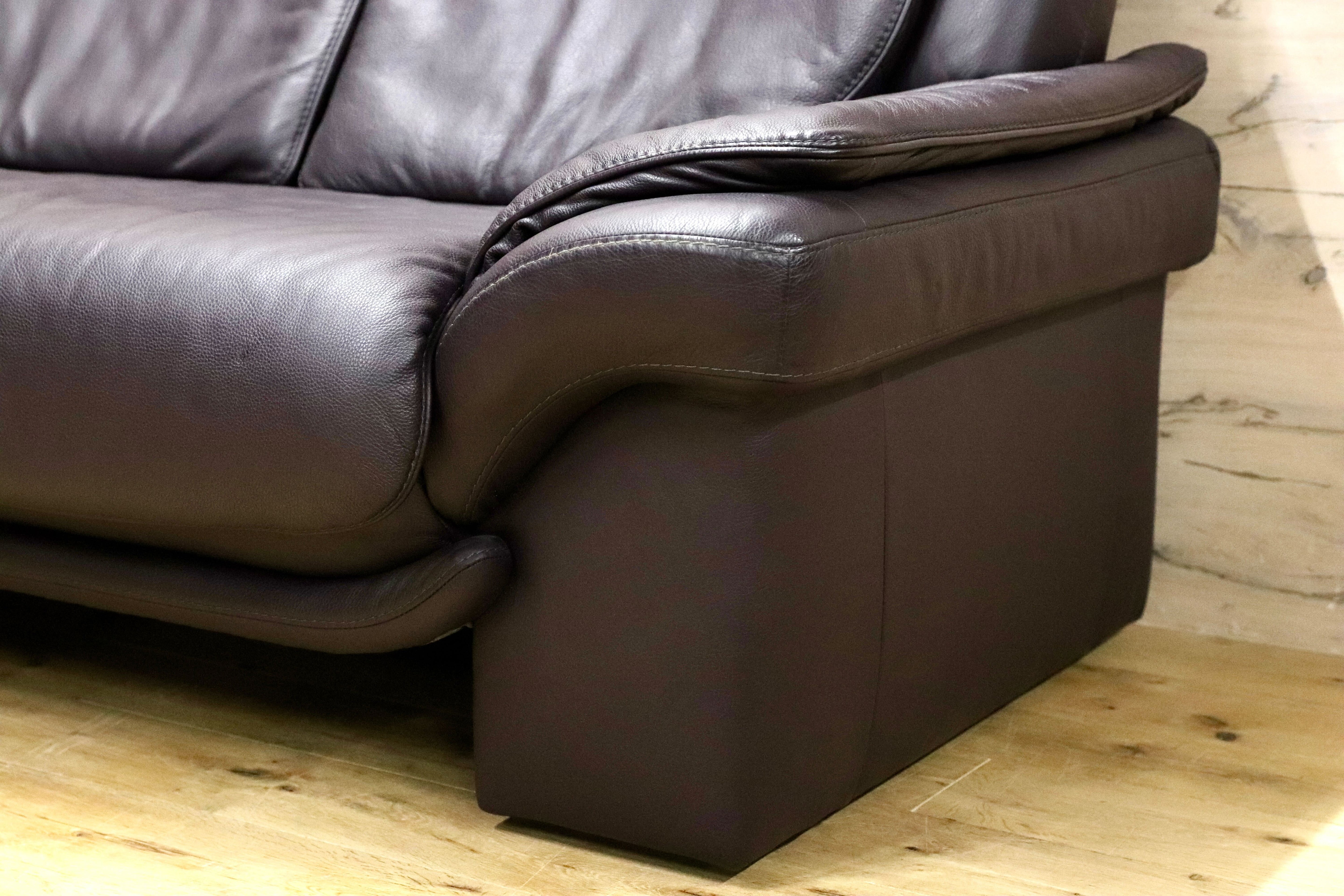 GMIK905B○himolla / ヒモラ パシフィック 3人掛けソファ トリプルソファ 総本革 ダークブラウン ドイツ IDC大塚家具 最高級 定価約80万