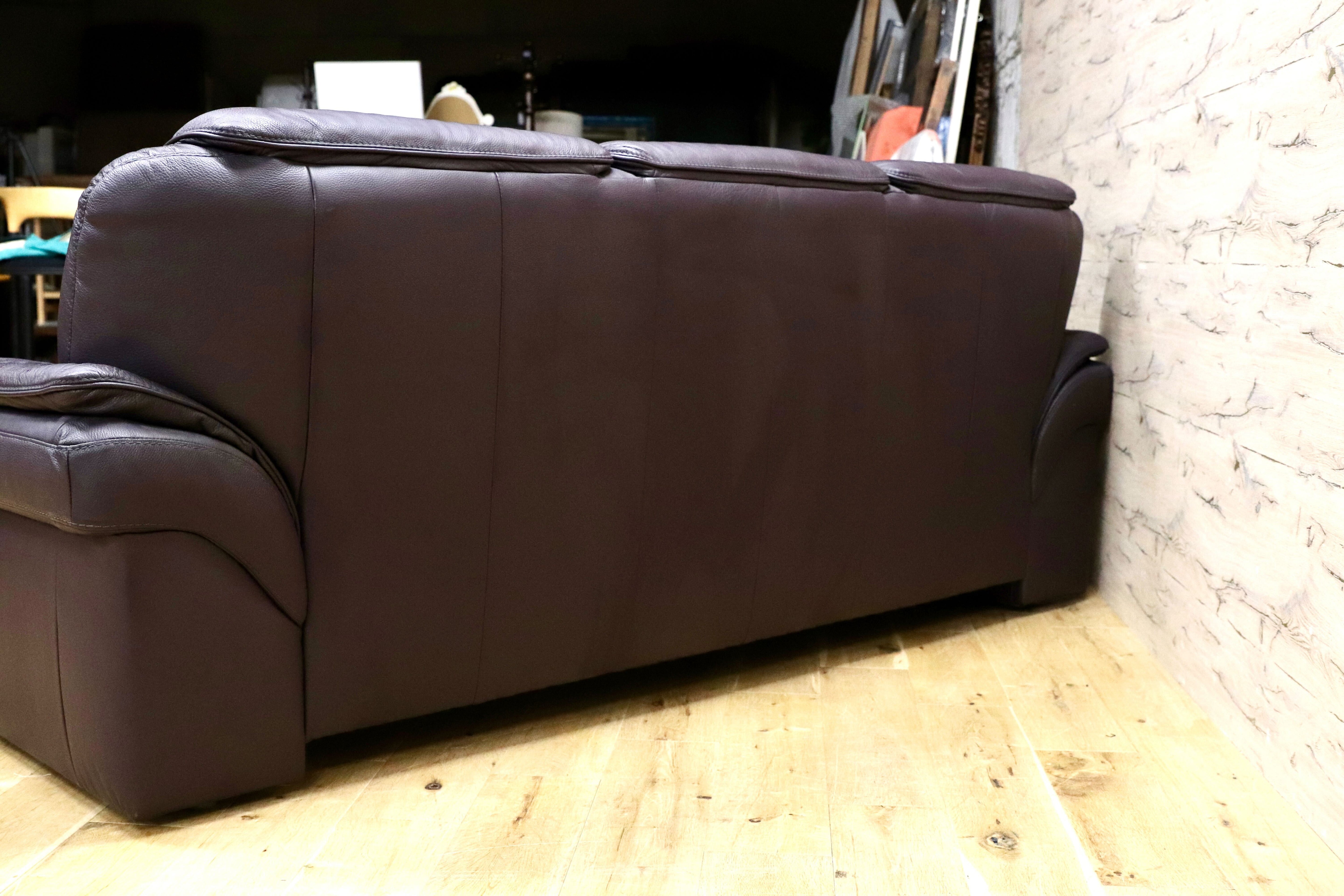 GMIK905B○himolla / ヒモラ パシフィック 3人掛けソファ トリプルソファ 総本革 ダークブラウン ドイツ IDC大塚家具 最高級 定価約80万