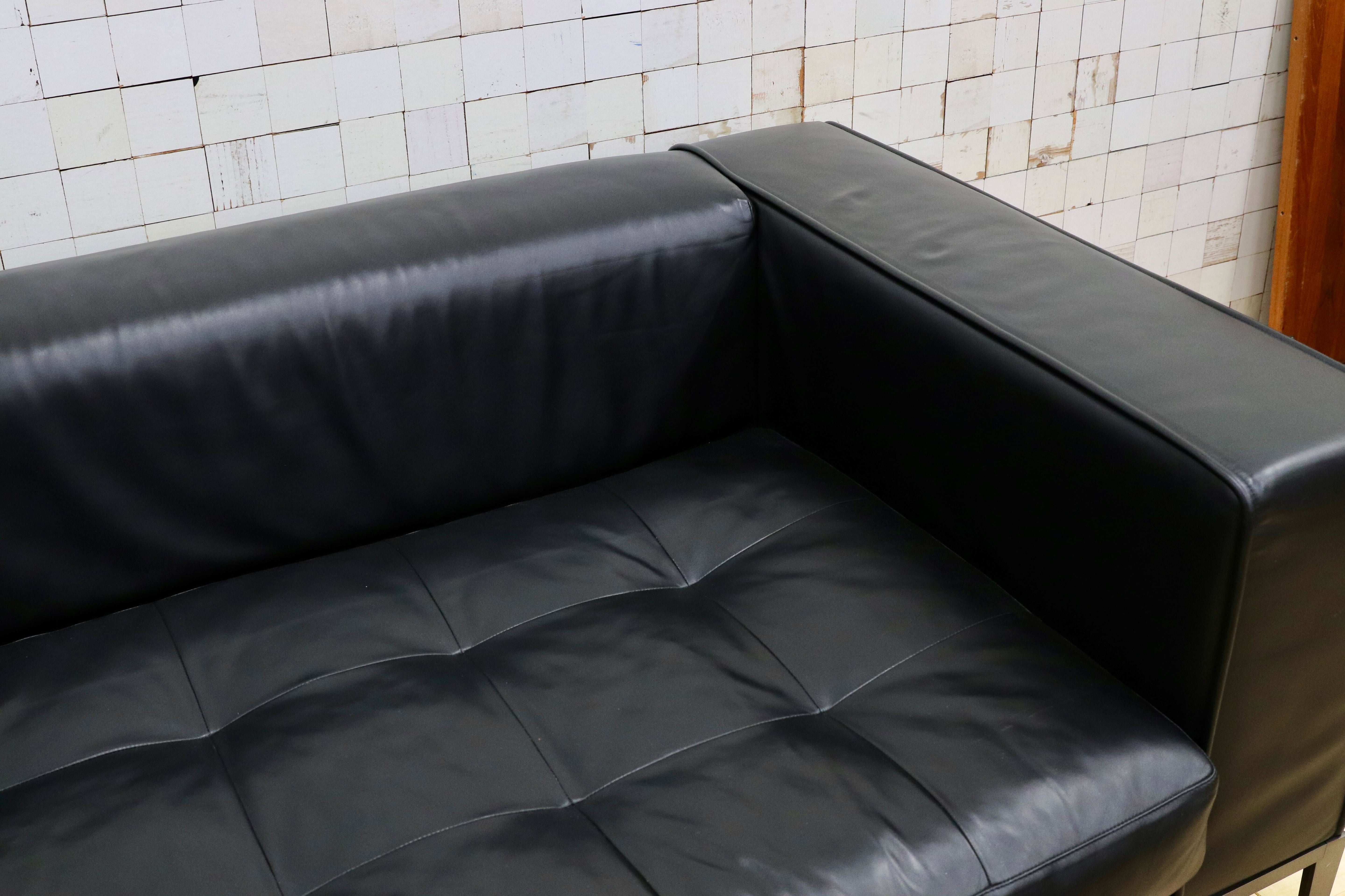 GMHK802○B&B ITALIA MAXALTO Simpliciter 3人掛けソファ 長椅子 本革 ブラック アントニオ・チッテリオ 最高級 検)cassina arflex