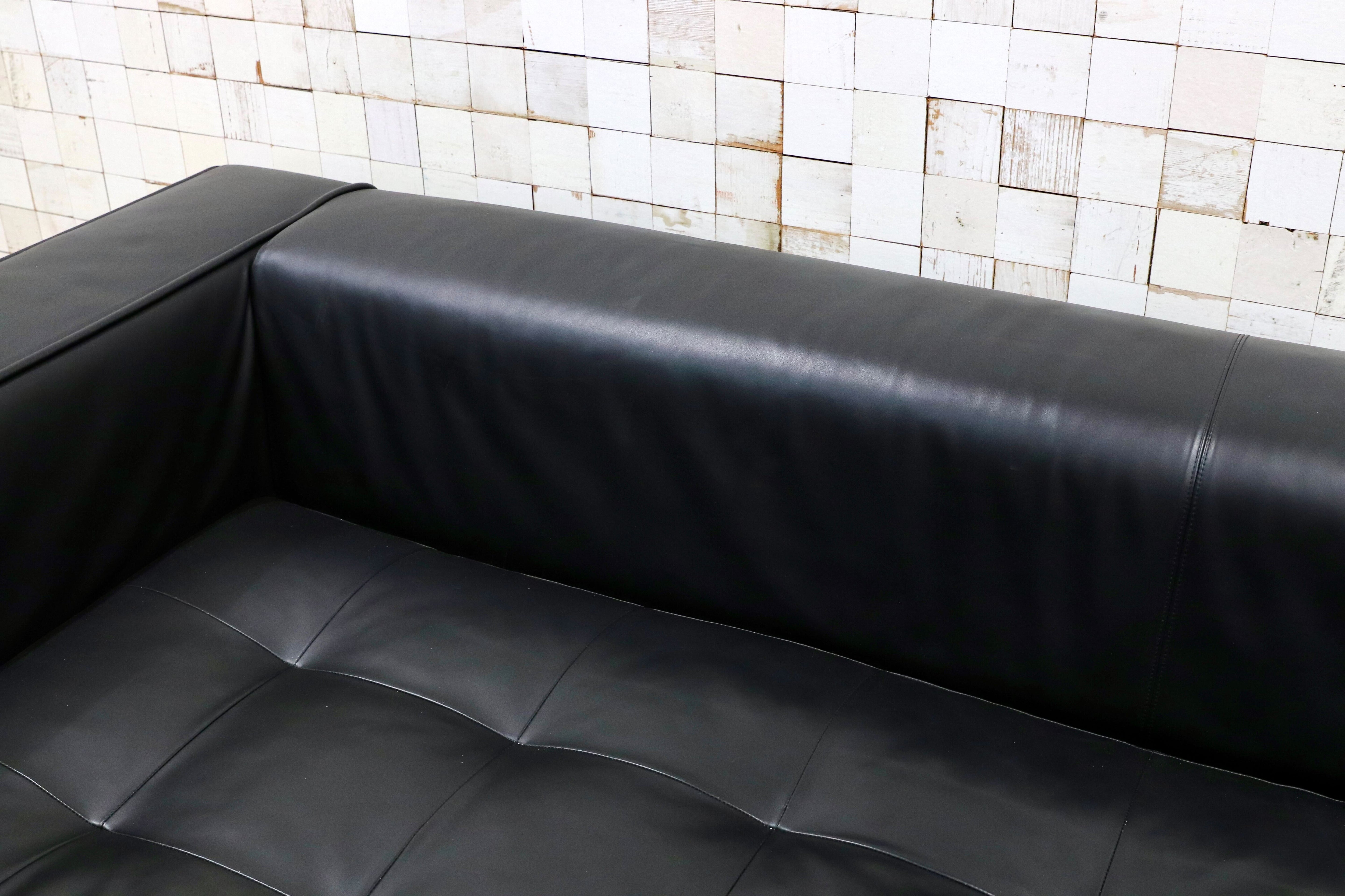 GMHK802○B&B ITALIA MAXALTO Simpliciter 3人掛けソファ 長椅子 本革 ブラック アントニオ・チッテリオ 最高級 検)cassina arflex