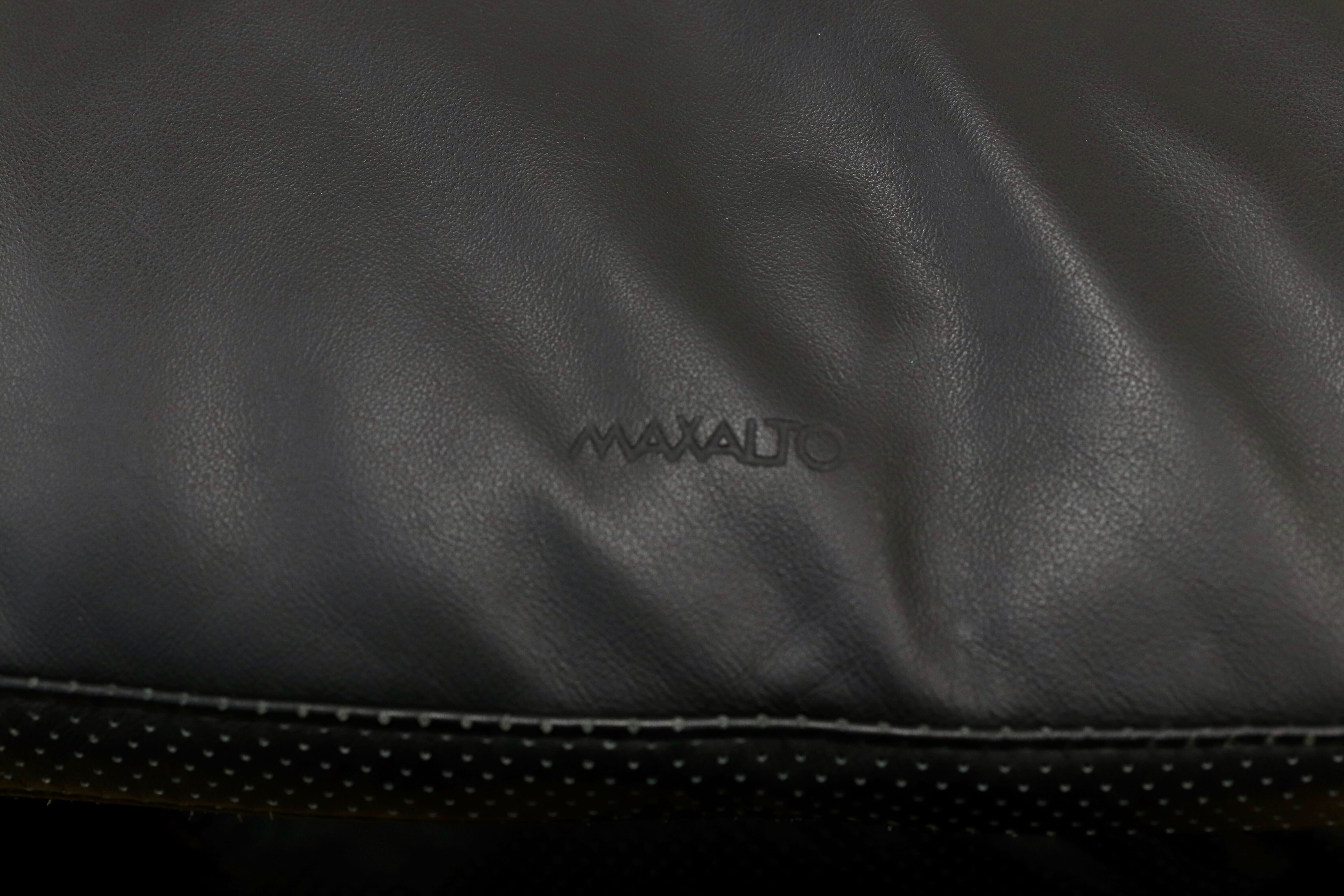 GMHK802○B&B ITALIA MAXALTO Simpliciter 3人掛けソファ 長椅子 本革 ブラック アントニオ・チッテリオ 最高級 検)cassina arflex