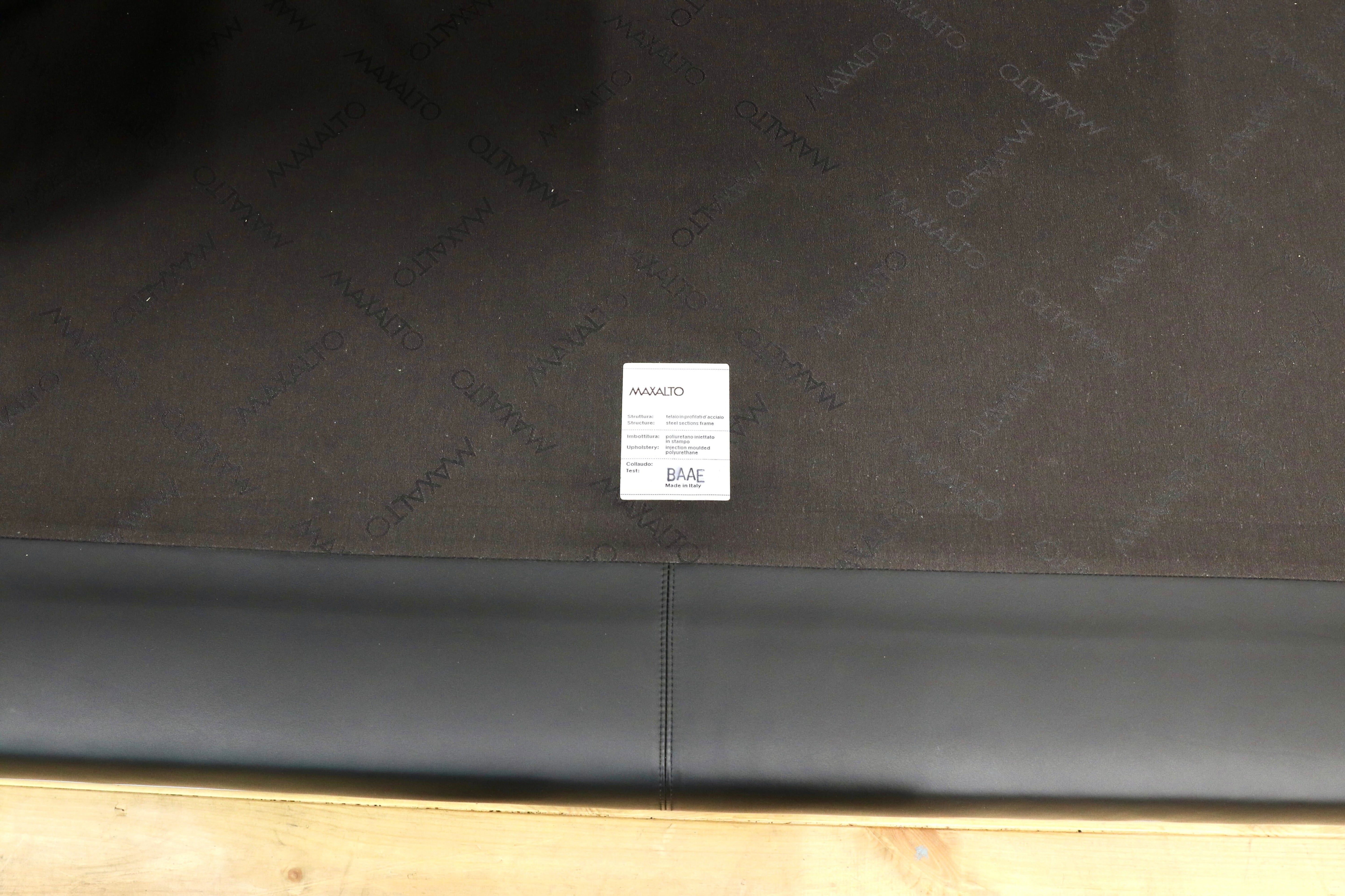 GMHK802○B&B ITALIA MAXALTO Simpliciter 3人掛けソファ 長椅子 本革 ブラック アントニオ・チッテリオ 最高級 検)cassina arflex