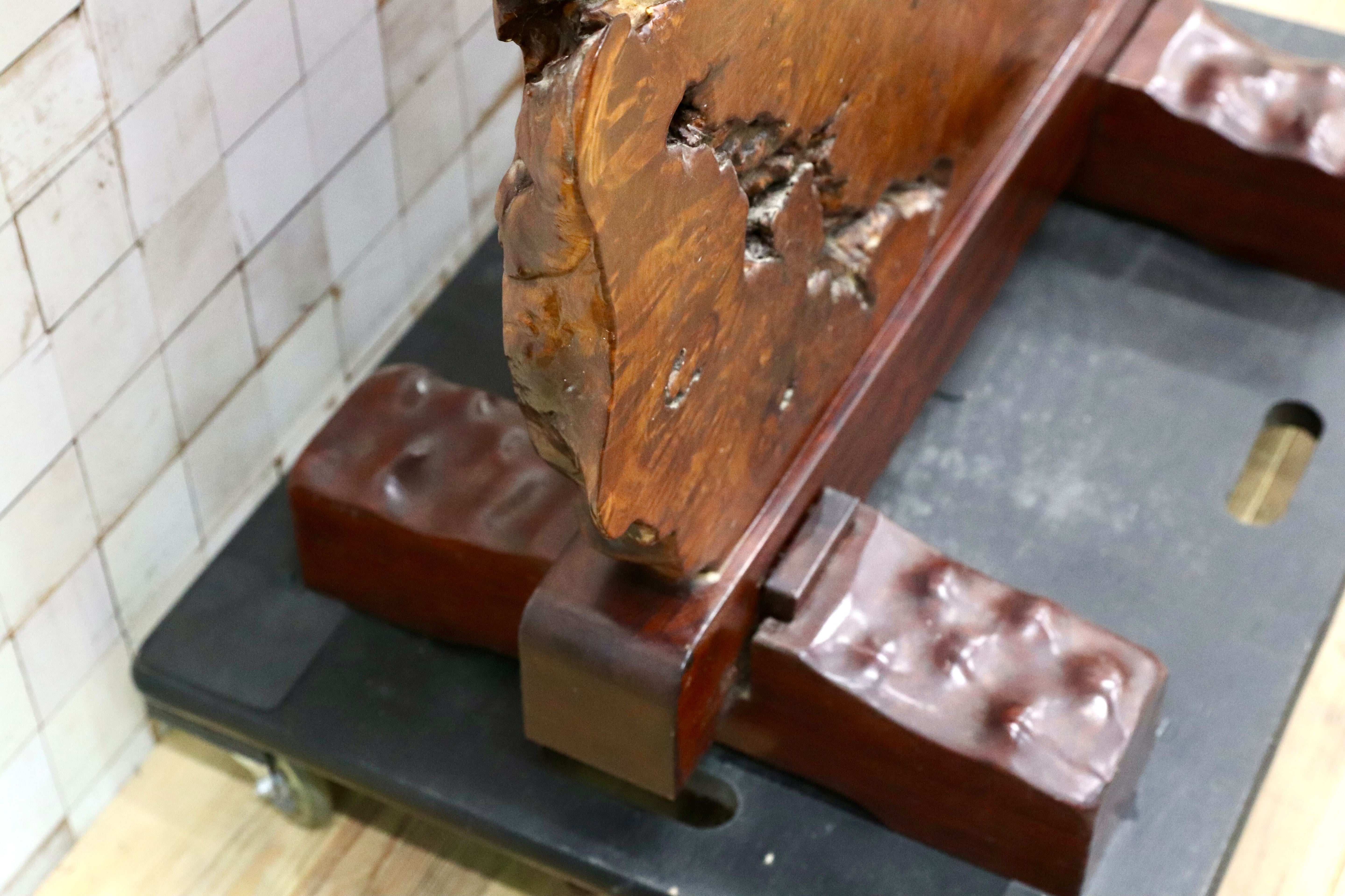 GMIS536B○花梨材 衝立 パーテーション オブジェ 飾り板 アンティーク 和家具 和モダン レトロ 瘤 一枚板