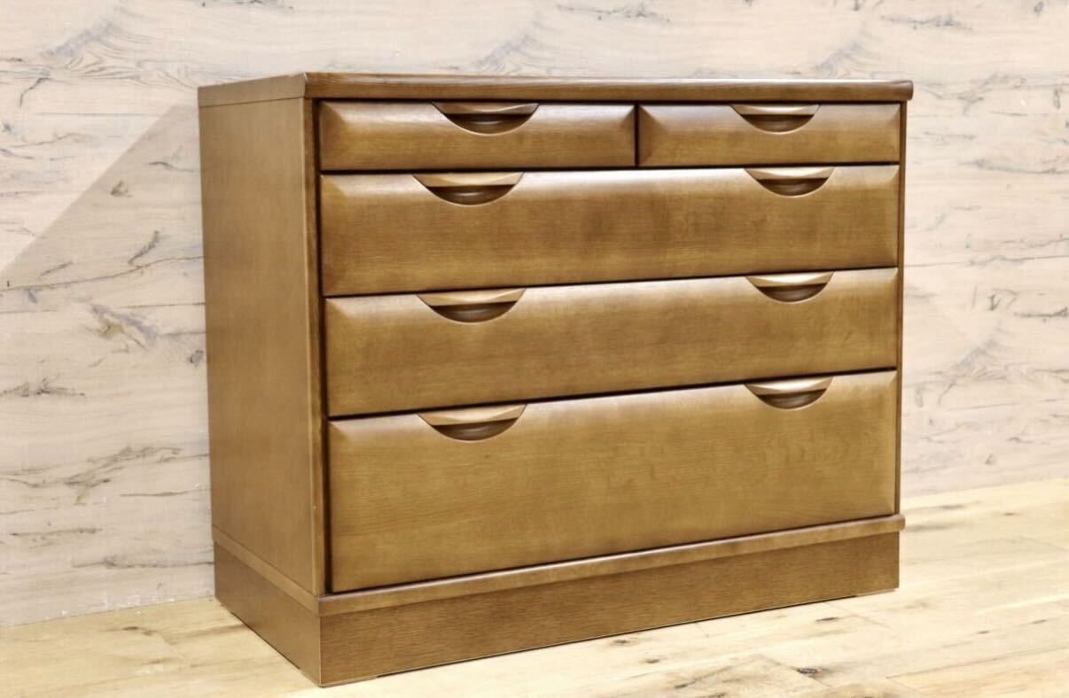 GMIH313○karimoku / カリモク チェスト 4段チェスト 整理家具 収納家具 楢材 木製 モダン 国産家具 美品