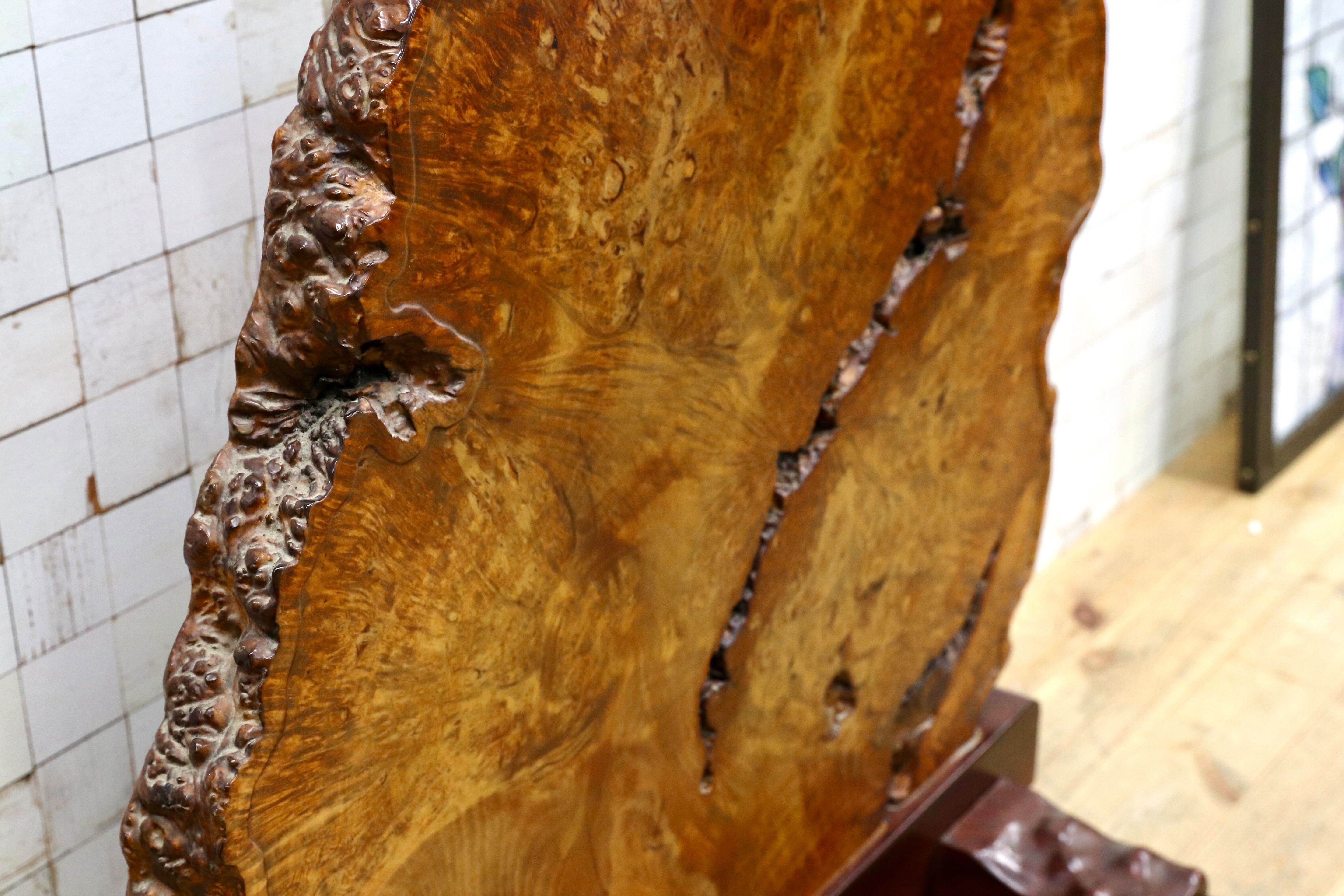 GMIS536B○花梨材 衝立 パーテーション オブジェ 飾り板 アンティーク 和家具 和モダン レトロ 瘤 一枚板