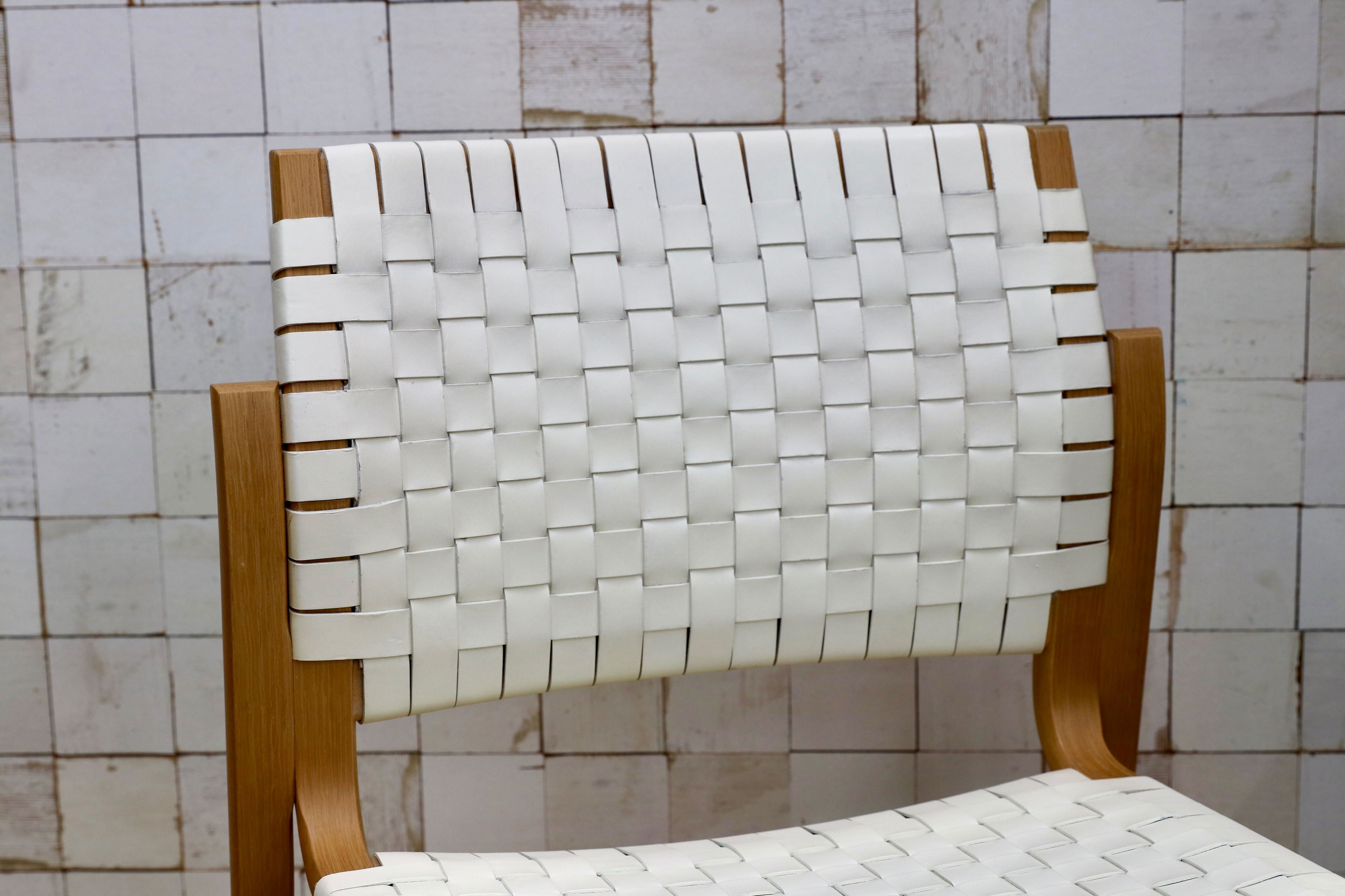 GMHH484A○arflex / アルフレックス NTチェア ダイニングチェア 椅子 レザー ホワイト オーク材 イタリアモダン 川上元美 約18万