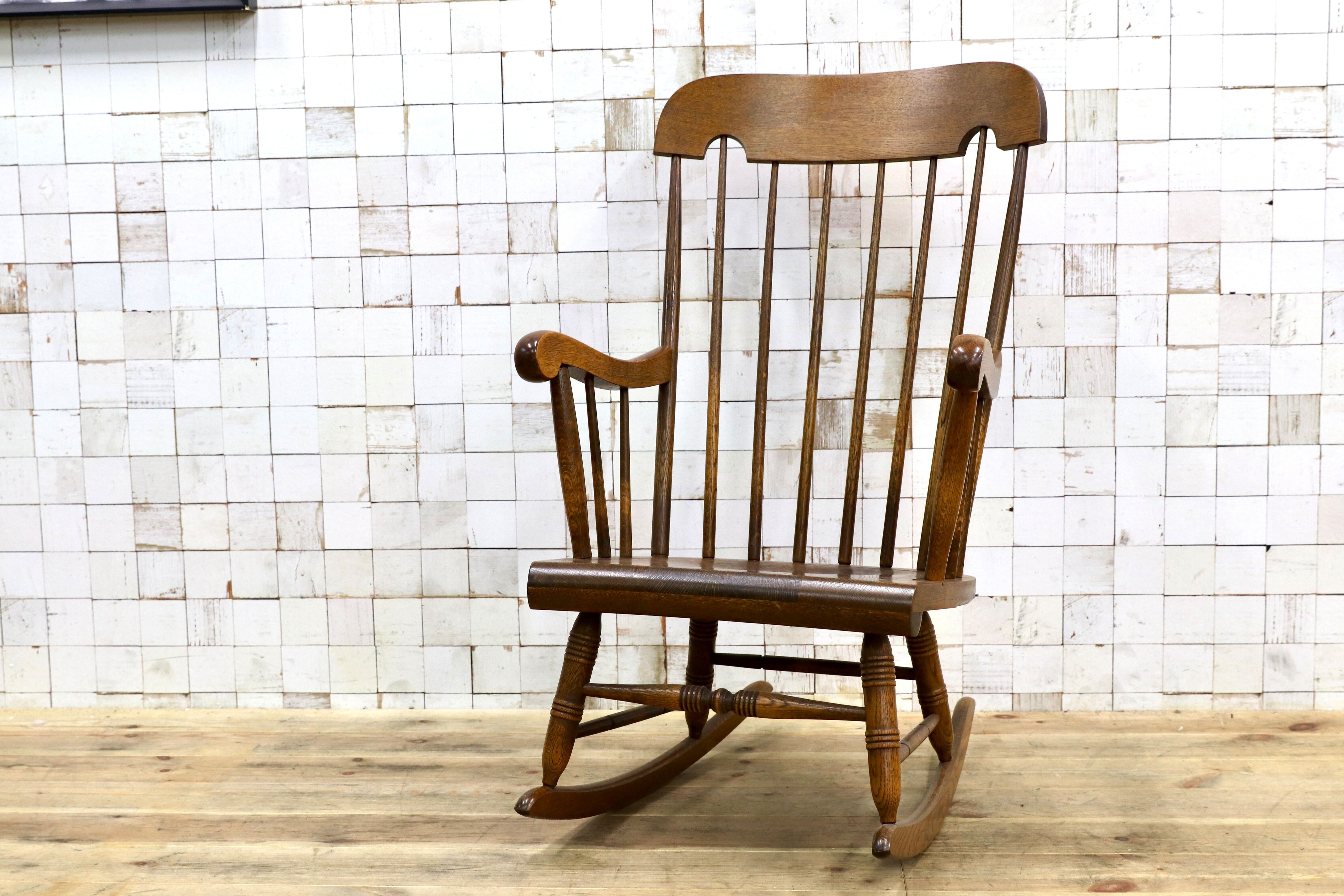 GMIS543○飛騨産業 / HIDA キツツキ ロッキングチェア 揺り椅子 オーク材 ヴィンテージ 古民家 カフェ ノスタルジック レトロ