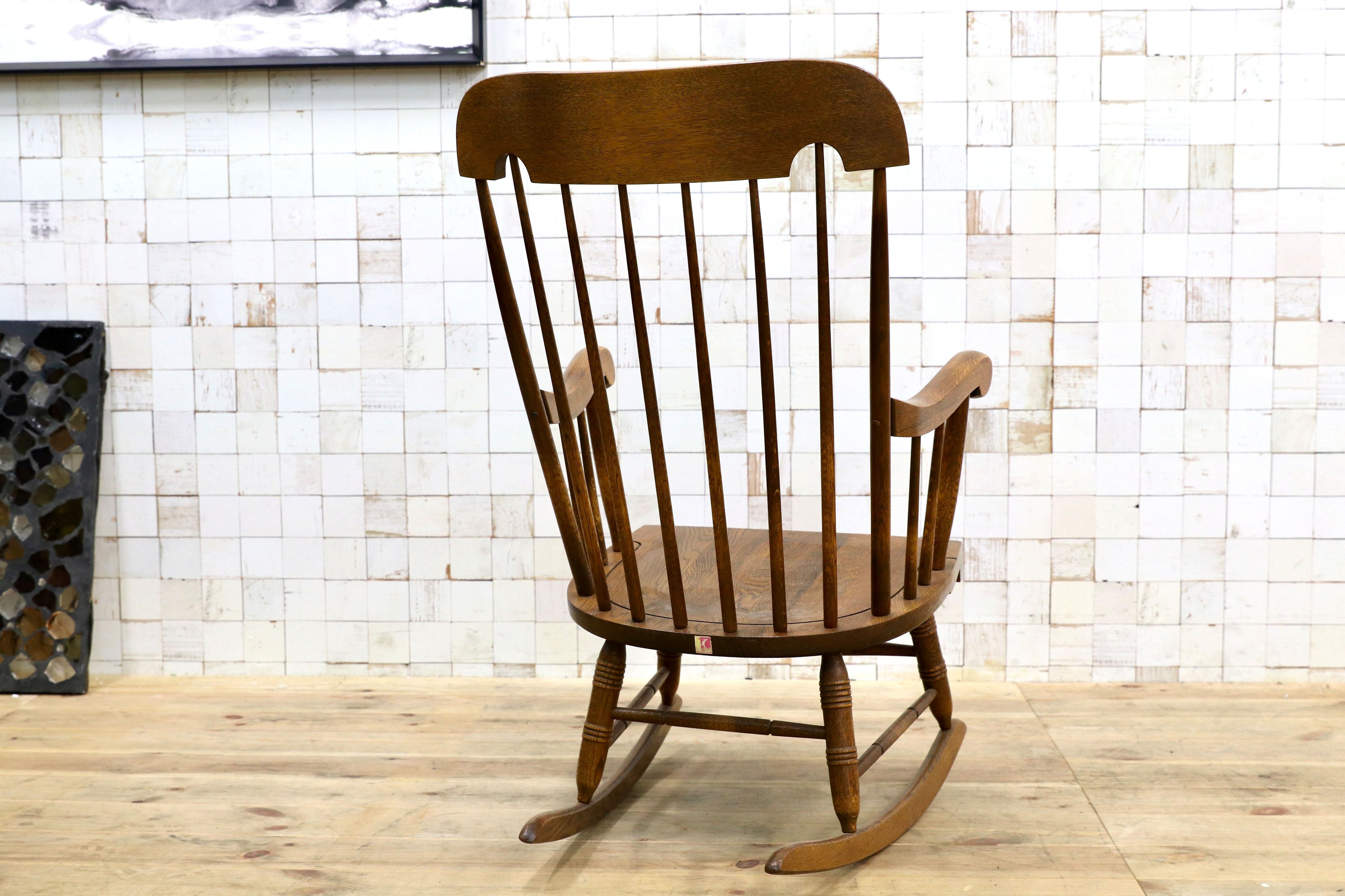 GMIS543○飛騨産業 / HIDA キツツキ ロッキングチェア 揺り椅子 オーク材 ヴィンテージ 古民家 カフェ ノスタルジック レトロ