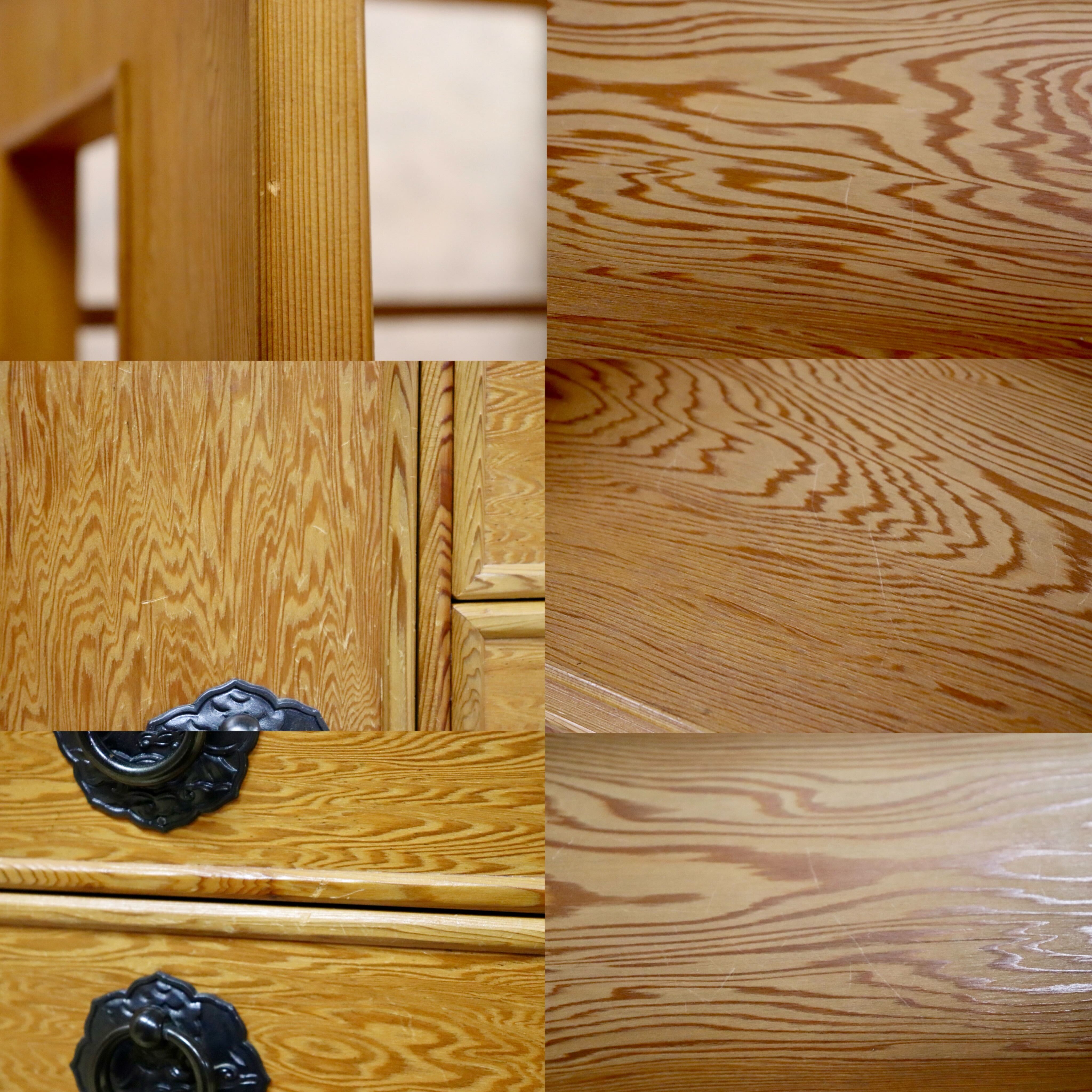 GMHH226A○世界遺産屋久杉 茶棚 飾り棚 茶箪笥 サイドボード リビングボード 和家具 和室 古民家 伝統工芸 和モダン アンティーク 稀少