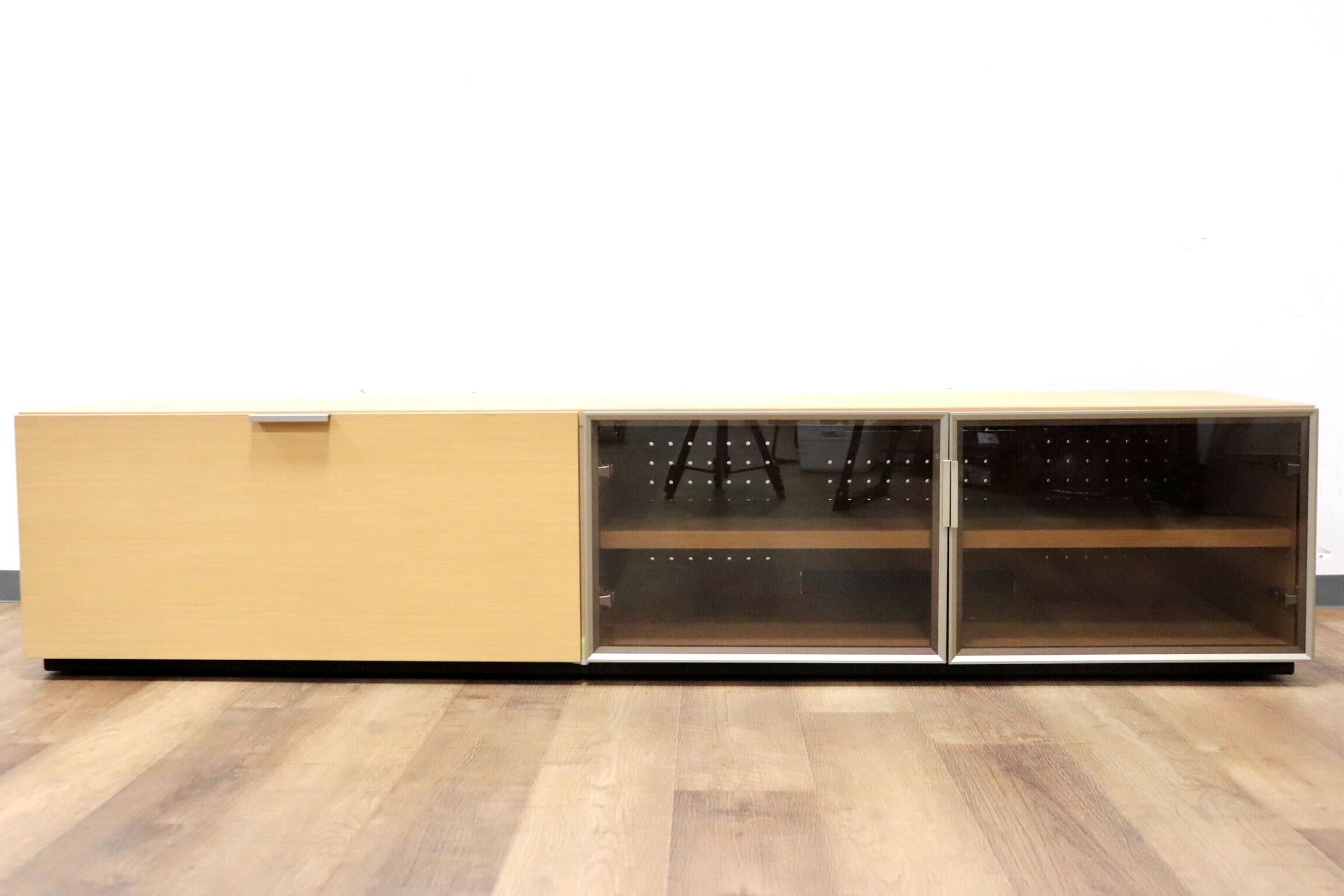 GMHN40○arflex / アルフレックス C.C.09 Hi-Fi BOARD TVボード AVボード リビングボード カルロ・コロンボ オーク材 定価約45万 廃番