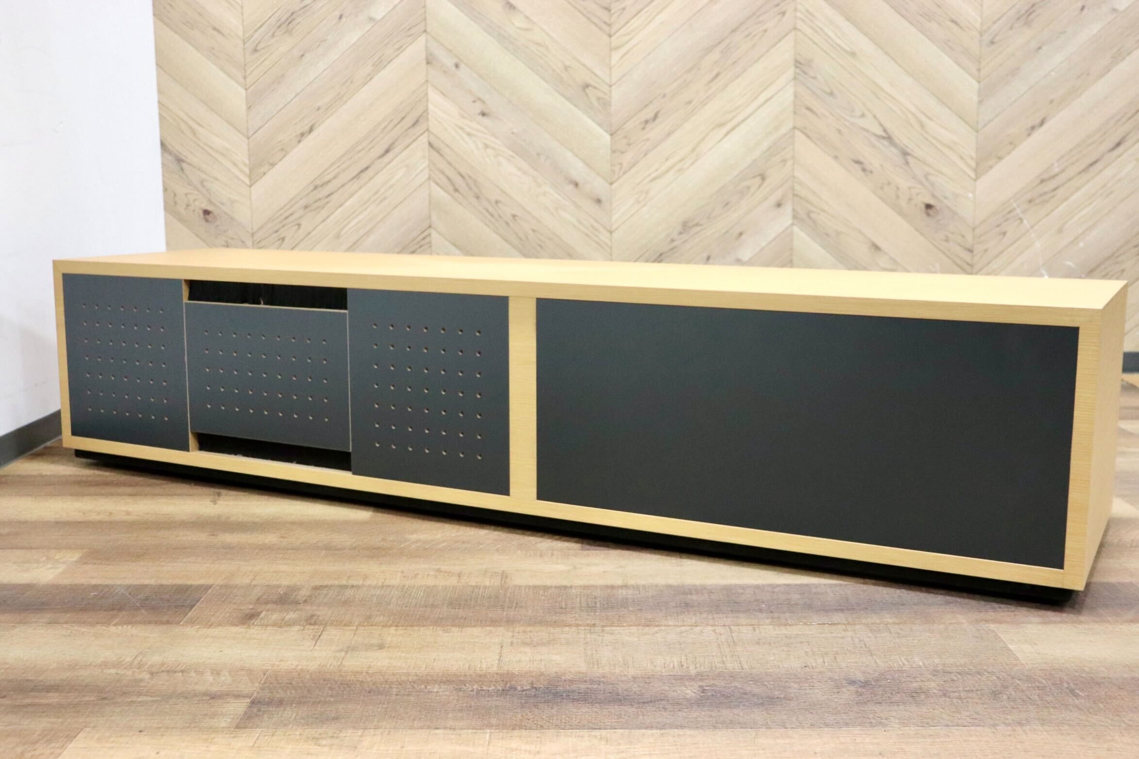 GMHN40○arflex / アルフレックス C.C.09 Hi-Fi BOARD TVボード AVボード リビングボード カルロ・コロンボ オーク材 定価約45万 廃番