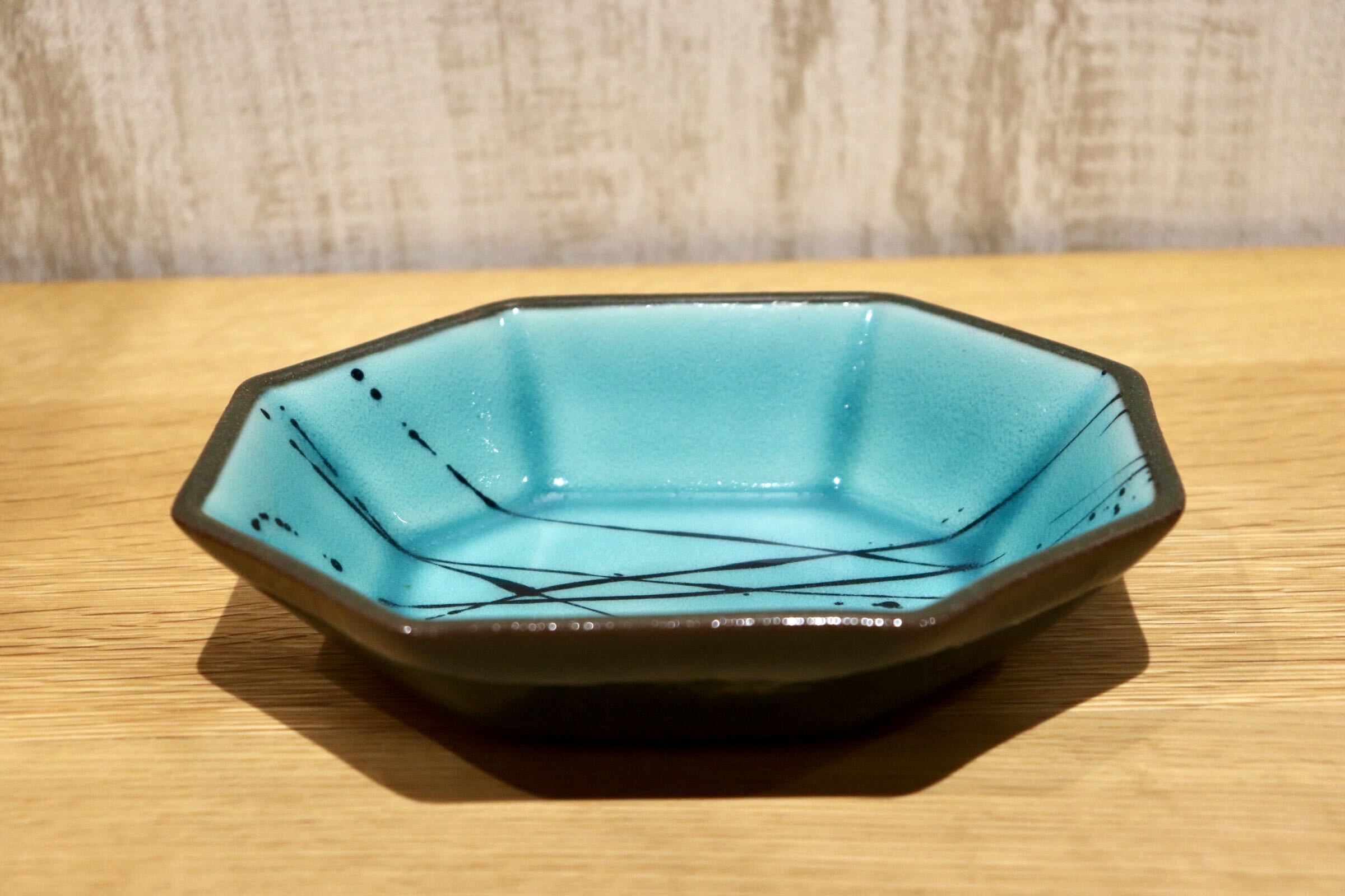 GMIO101B◯雅峰窯 丹波焼 深八角鉢 皿 小皿 和食器 陶器 伝統工芸 丹波篠山 未使用