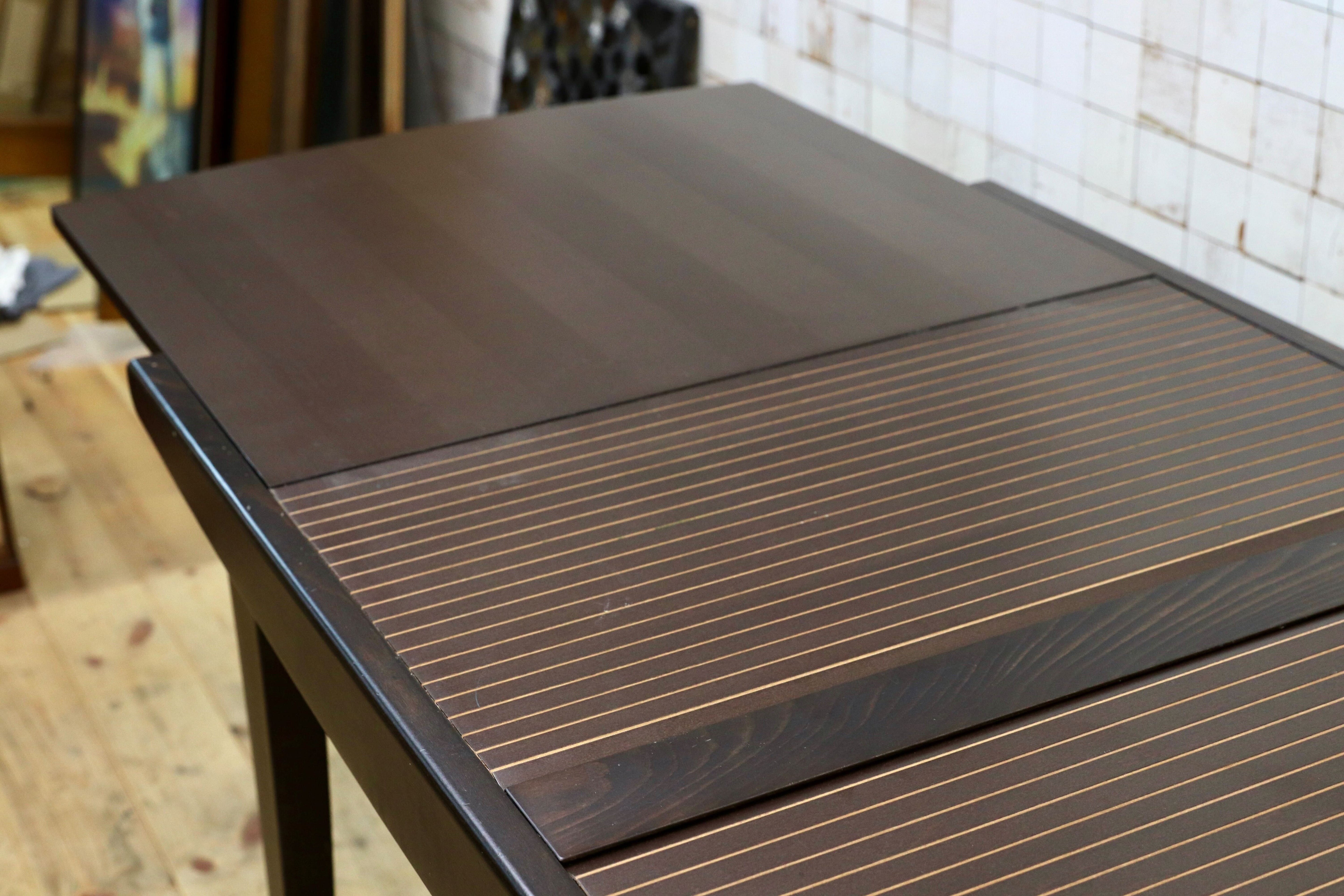 GMIS537○Calligaris / カリガリス イタリア製 モダン エクステンション ダイニングテーブル 食卓テーブル ブラウン