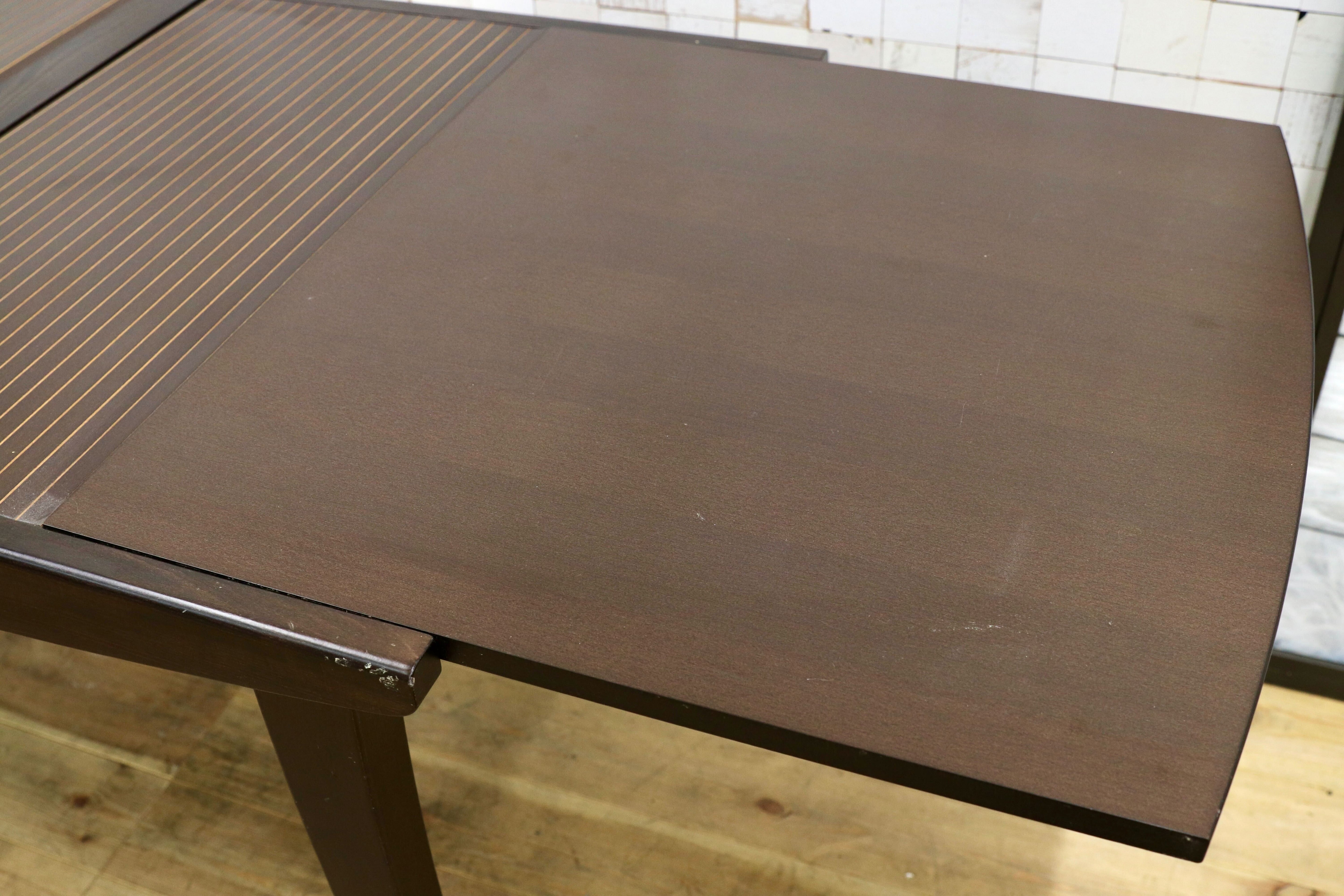 GMIS537○Calligaris / カリガリス イタリア製 モダン エクステンション ダイニングテーブル 食卓テーブル ブラウン