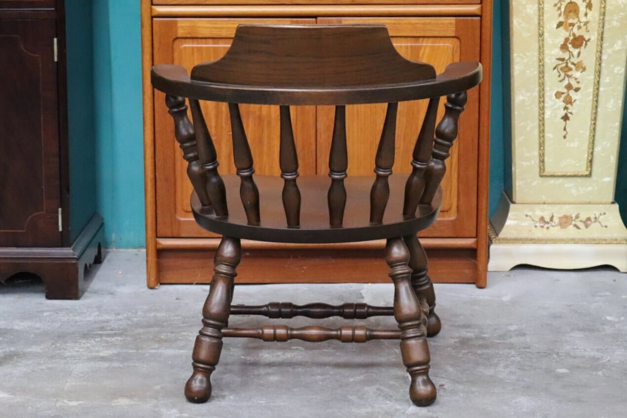 GMIK517B○ウィンザーチェア アームチェア ダイニングチェア ボウバックチェア オーク無垢材 レトロ カントリー 検)太平 飛騨家具 イギリス