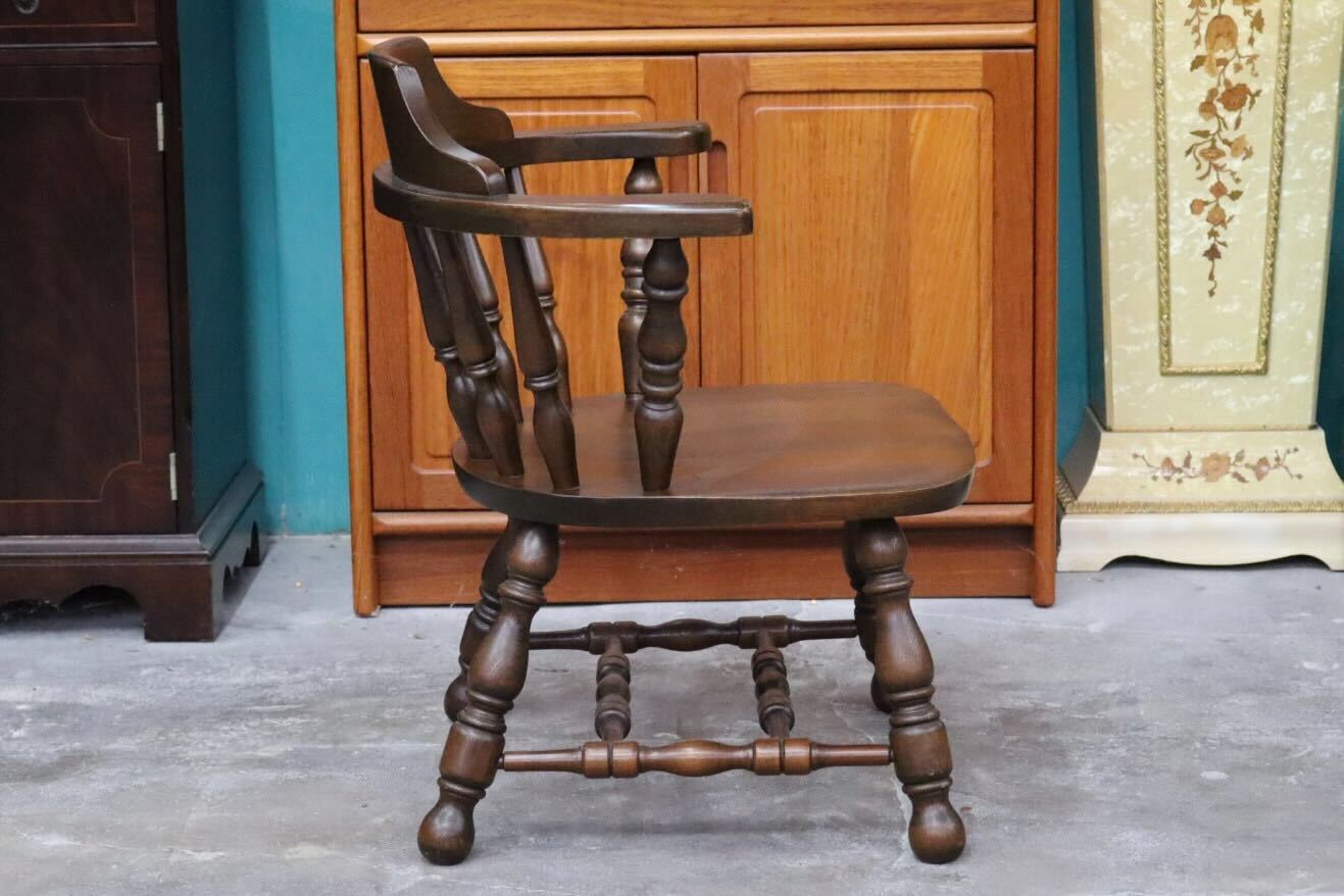 GMIK517B○ウィンザーチェア アームチェア ダイニングチェア ボウバックチェア オーク無垢材 レトロ カントリー 検)太平 飛騨家具 イギリス