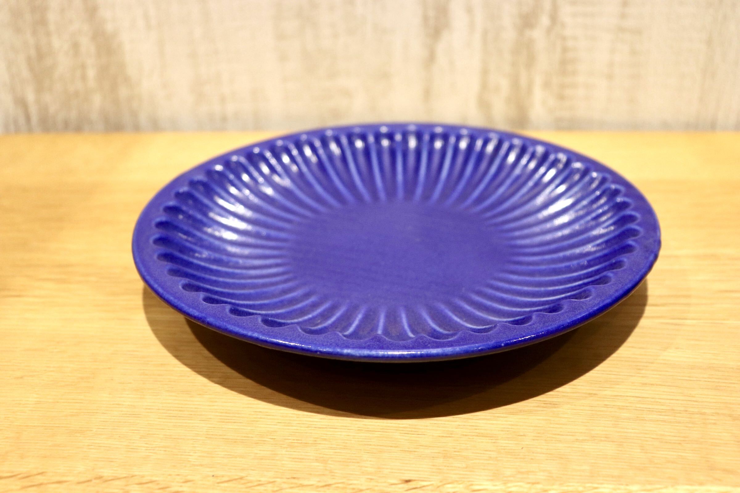 GMIO102A◯雅峰窯 丹波焼 しのぎ6寸皿 プレート 皿わ陶器 伝統工芸 丹波篠山 未使用