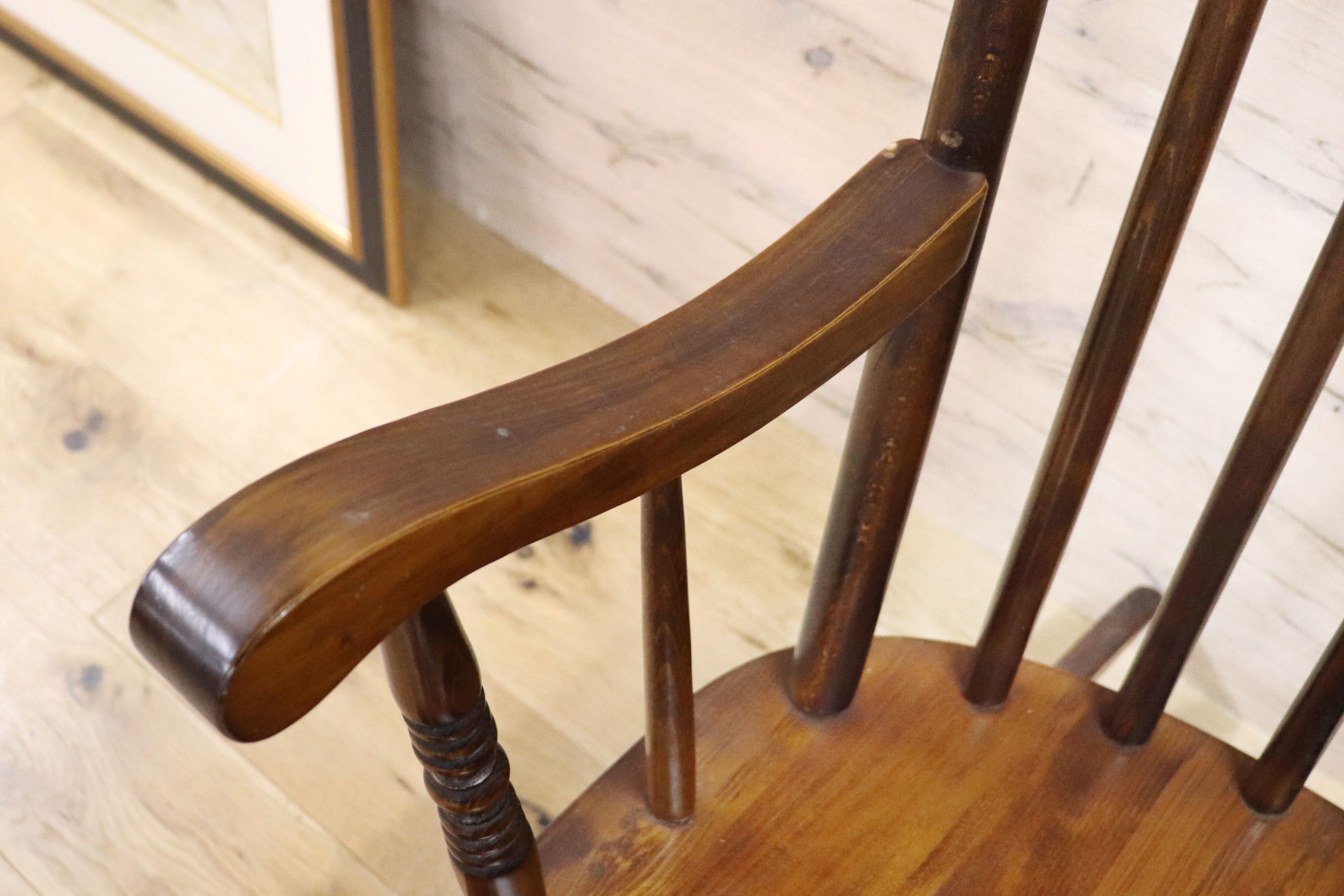 GMGN457○飛騨の家具 ヒダ・ダイネット ロッキングチェア ウィンザーチェア 揺り椅子 レトロ カントリー ヴィンテージ