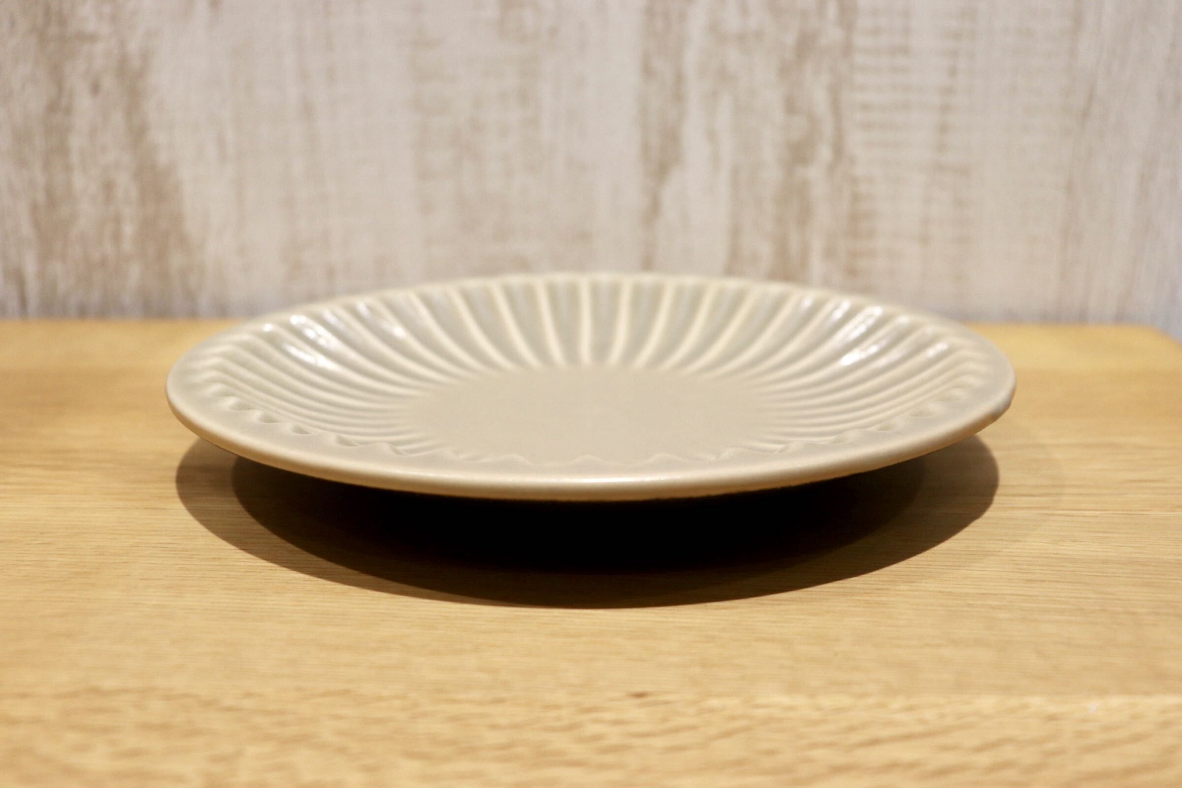 GMIO102C◯雅峰窯 丹波焼 しのぎ6寸皿 プレート 皿 陶器 伝統工芸 丹波篠山 未使用