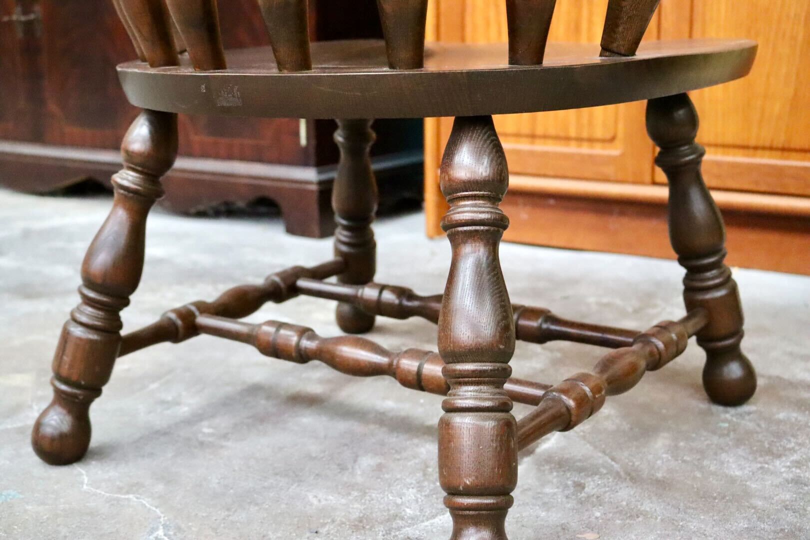 GMIK517D○ウィンザーチェア アームチェア ダイニングチェア ボウバックチェア オーク無垢材 レトロ カントリー 検)太平 飛騨家具 イギリス