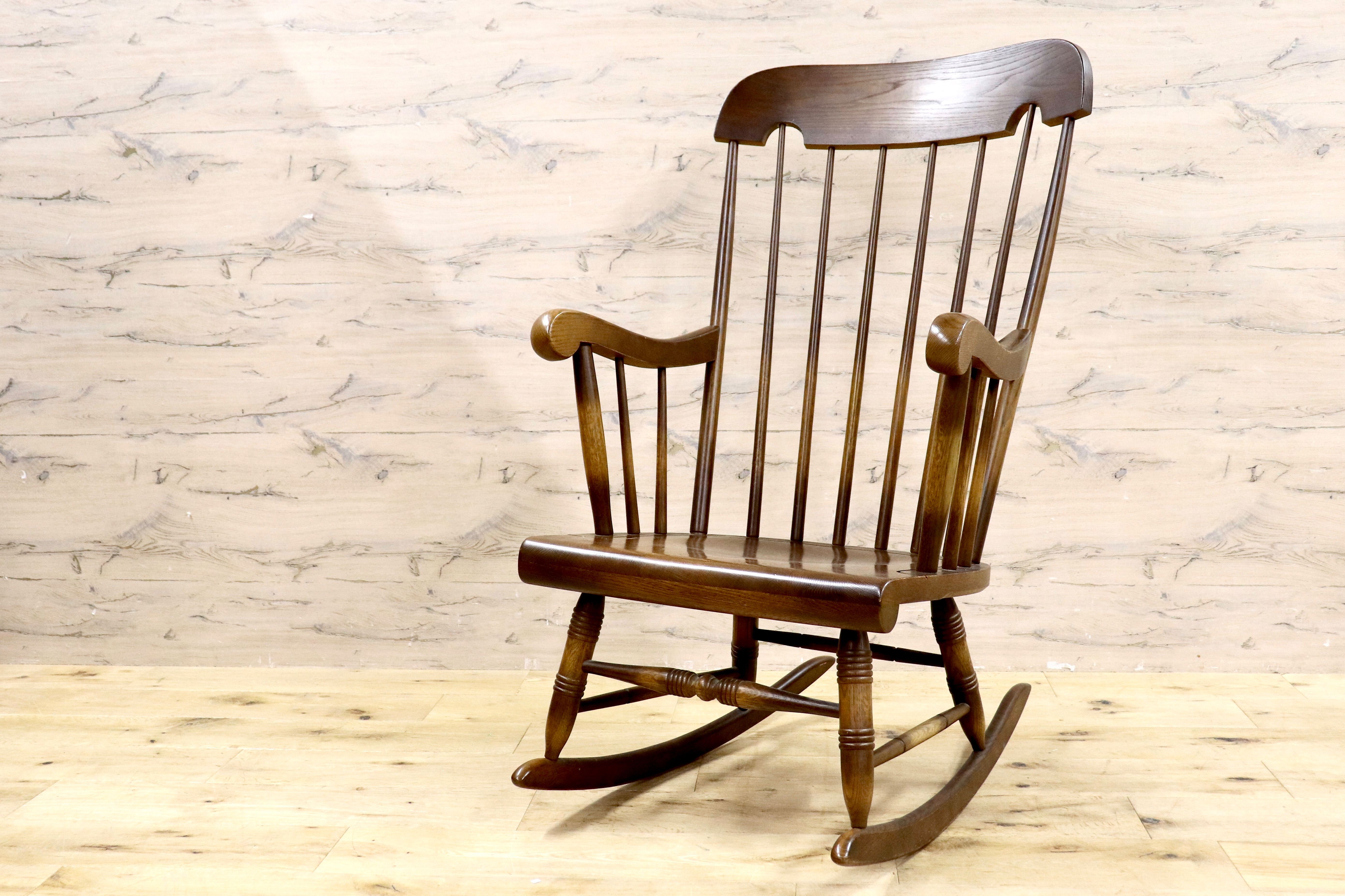 GMIS376○飛騨産業 / HIDA キツツキ 穂高 ロッキングチェア 揺り椅子 カントリー 古民家 レトロ ヴィンテージ アンティーク 無垢 木製家具