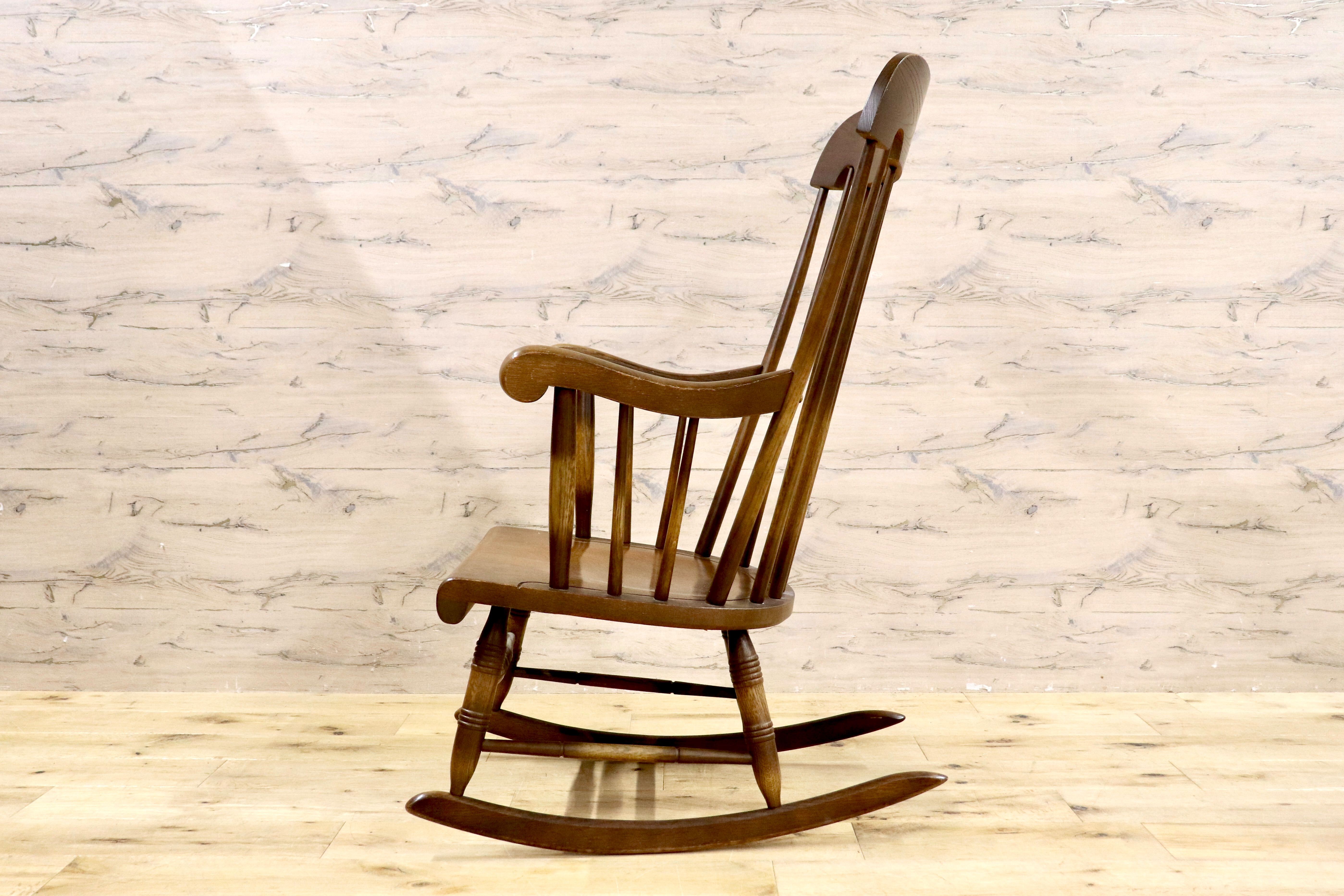 GMIS376○飛騨産業 / HIDA キツツキ 穂高 ロッキングチェア 揺り椅子 カントリー 古民家 レトロ ヴィンテージ アンティーク 無垢 木製家具