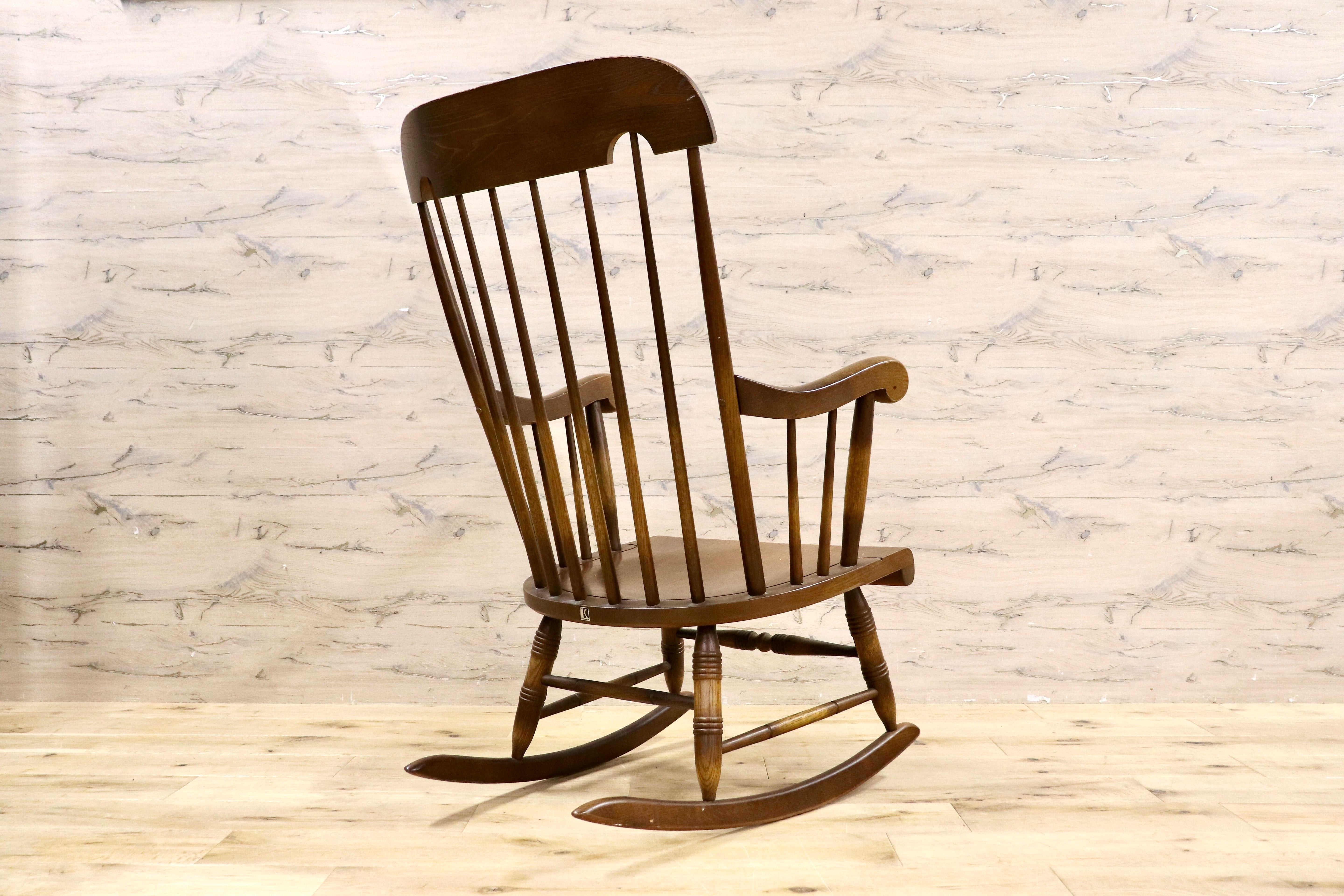 GMIS376○飛騨産業 / HIDA キツツキ 穂高 ロッキングチェア 揺り椅子 カントリー 古民家 レトロ ヴィンテージ アンティーク 無垢 木製家具