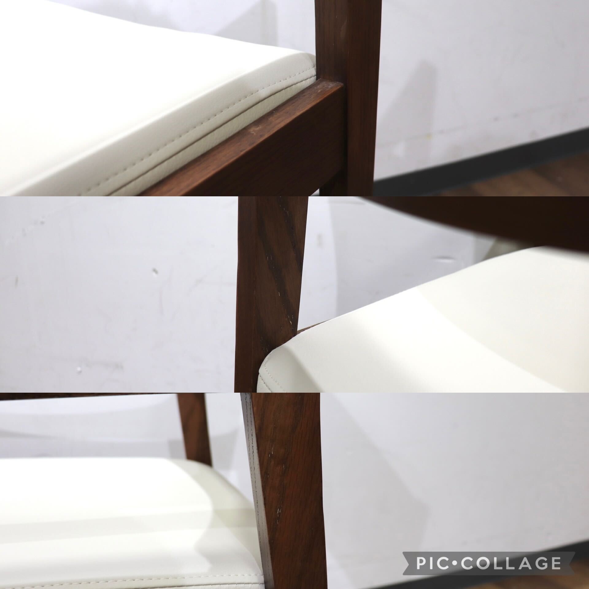 GMHN283A○MARGINAL / マージナル Chess MCH-200 ダイニングチェア アームチェア 椅子 チェア ホワイト シンプル 合皮 北欧スタイル 在庫品