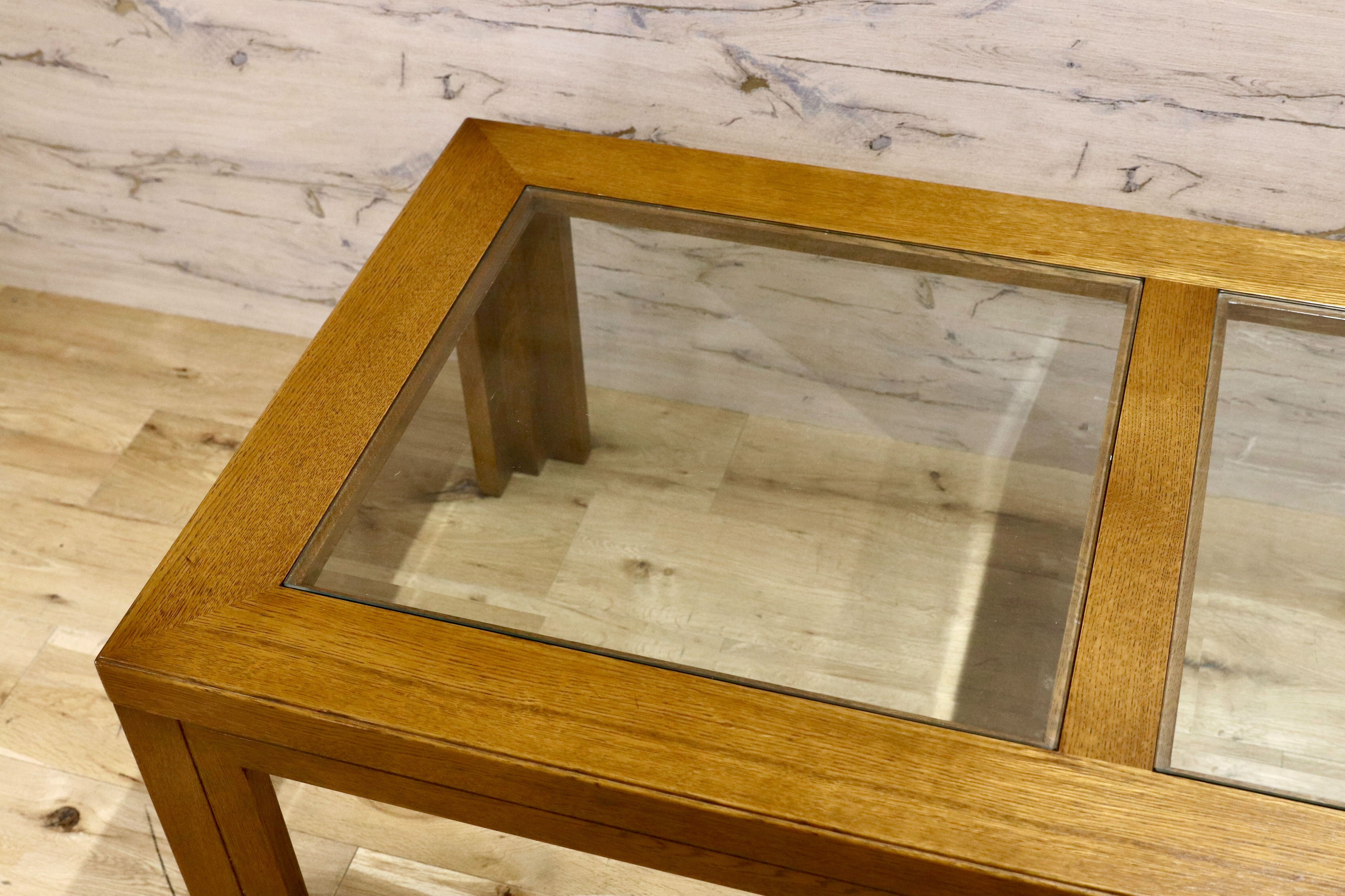 GMHK636○domani / ドマーニ Morganton モーガントン センターテーブル リビングテーブル 応接机 ガラステーブル ライトコニャック