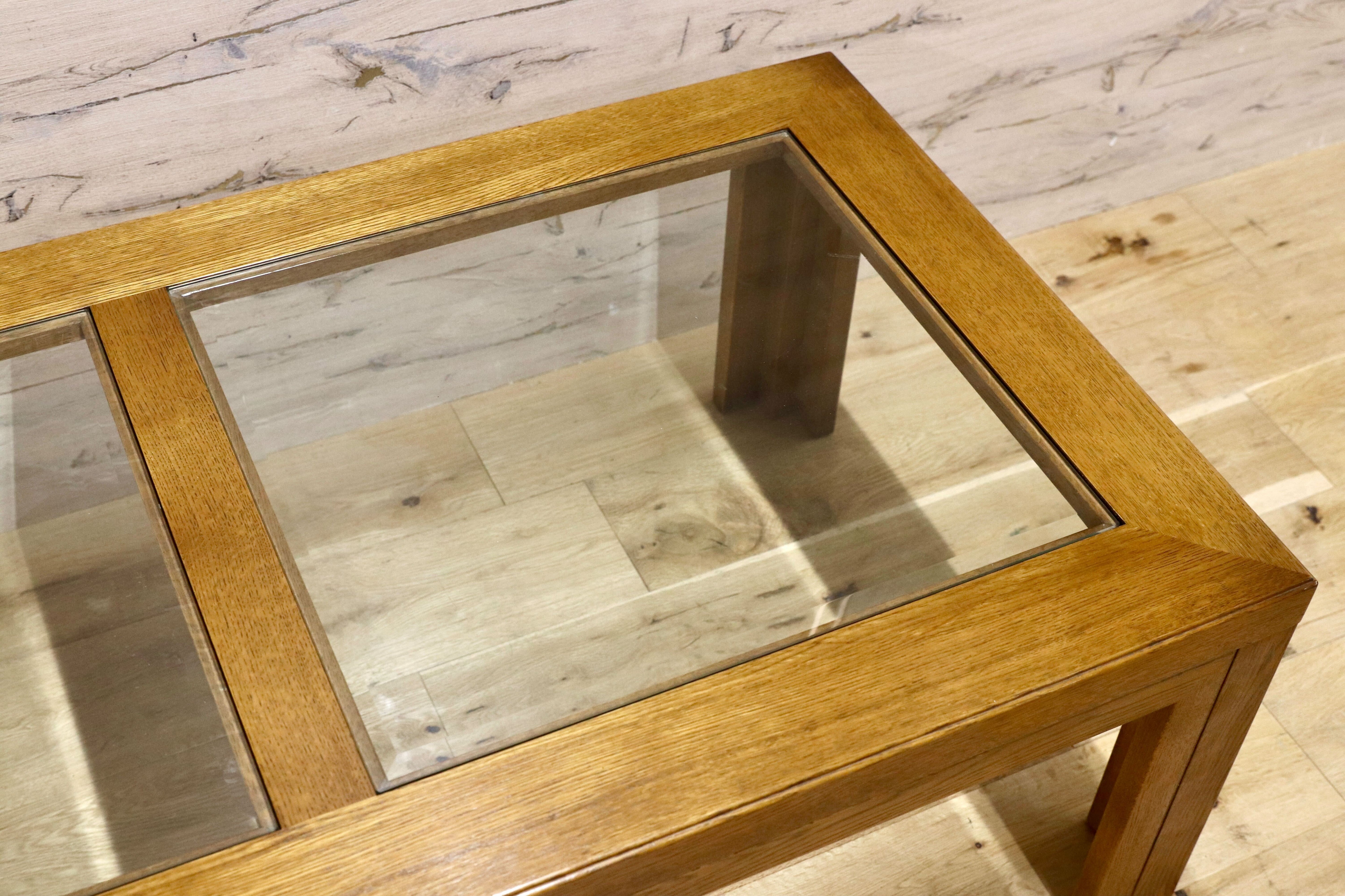 GMHK636○domani / ドマーニ Morganton モーガントン センターテーブル リビングテーブル 応接机 ガラステーブル ライトコニャック