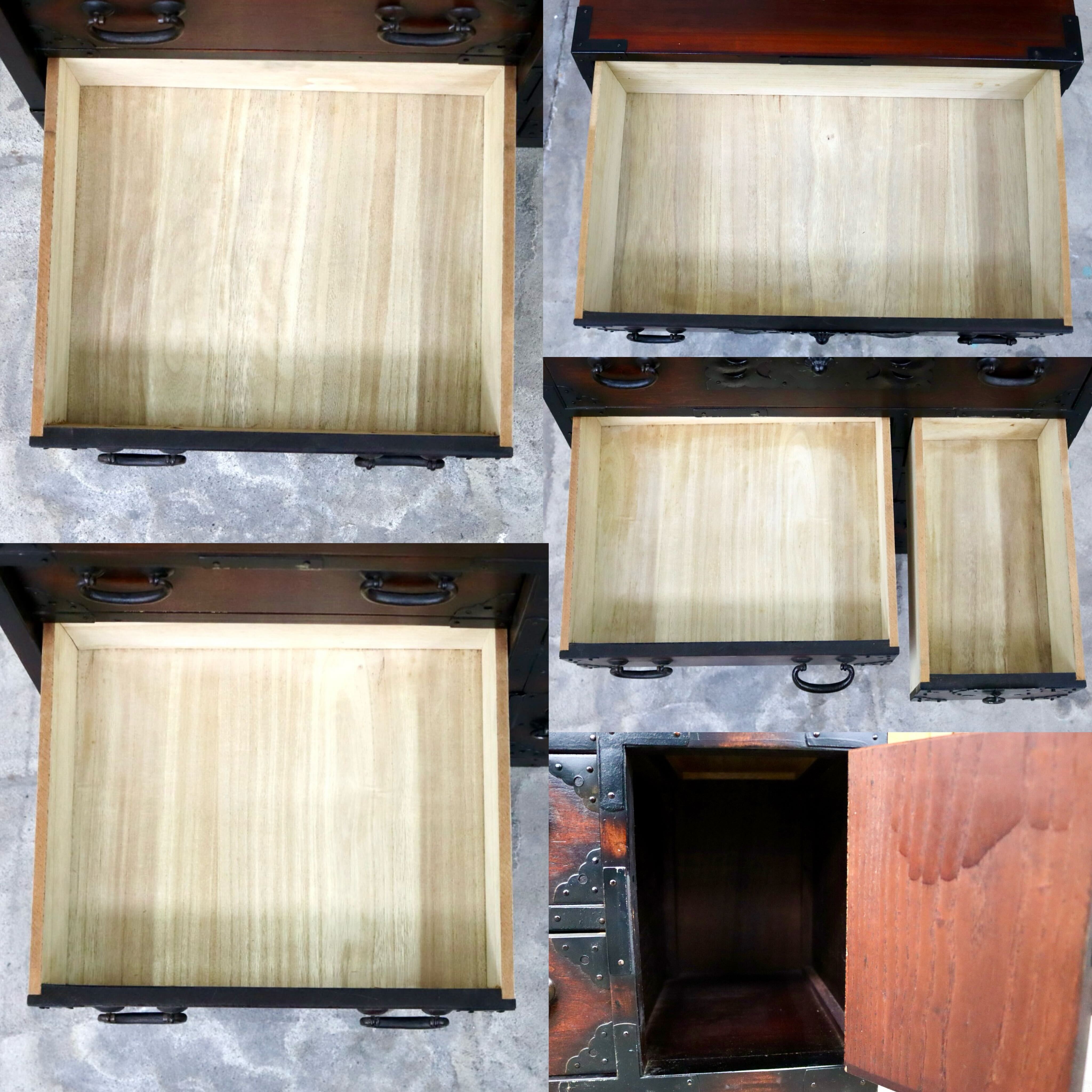 GMIS518○箪笥 チェスト 時代箪笥 民芸箪笥 和箪笥 収納棚 閂錠 引き出し 戸棚 和家具 無垢材 レトロ アンティーク