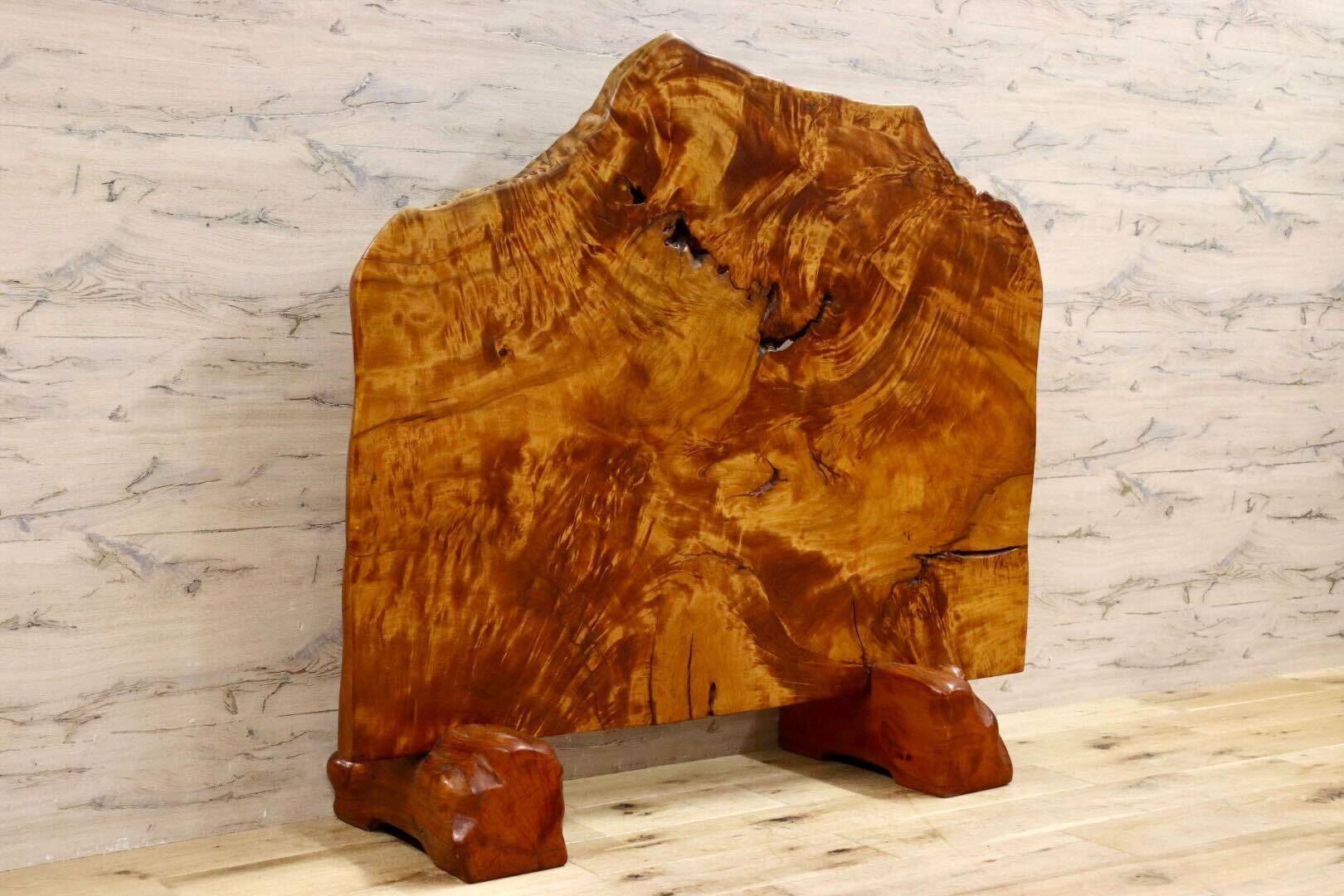 GMFS361○天然木 栃材 一枚板 衝立 パーテーション オブジェ 玄関 無垢材 古民家 和モダン 伝統工芸 レトロ