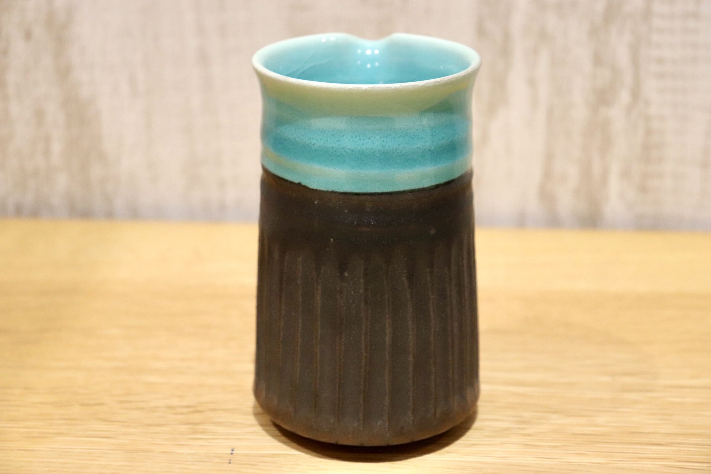 GMIO109◯雅峰窯 丹波焼 鎬 片口 カップ 陶器 伝統工芸 丹波篠山 未使用