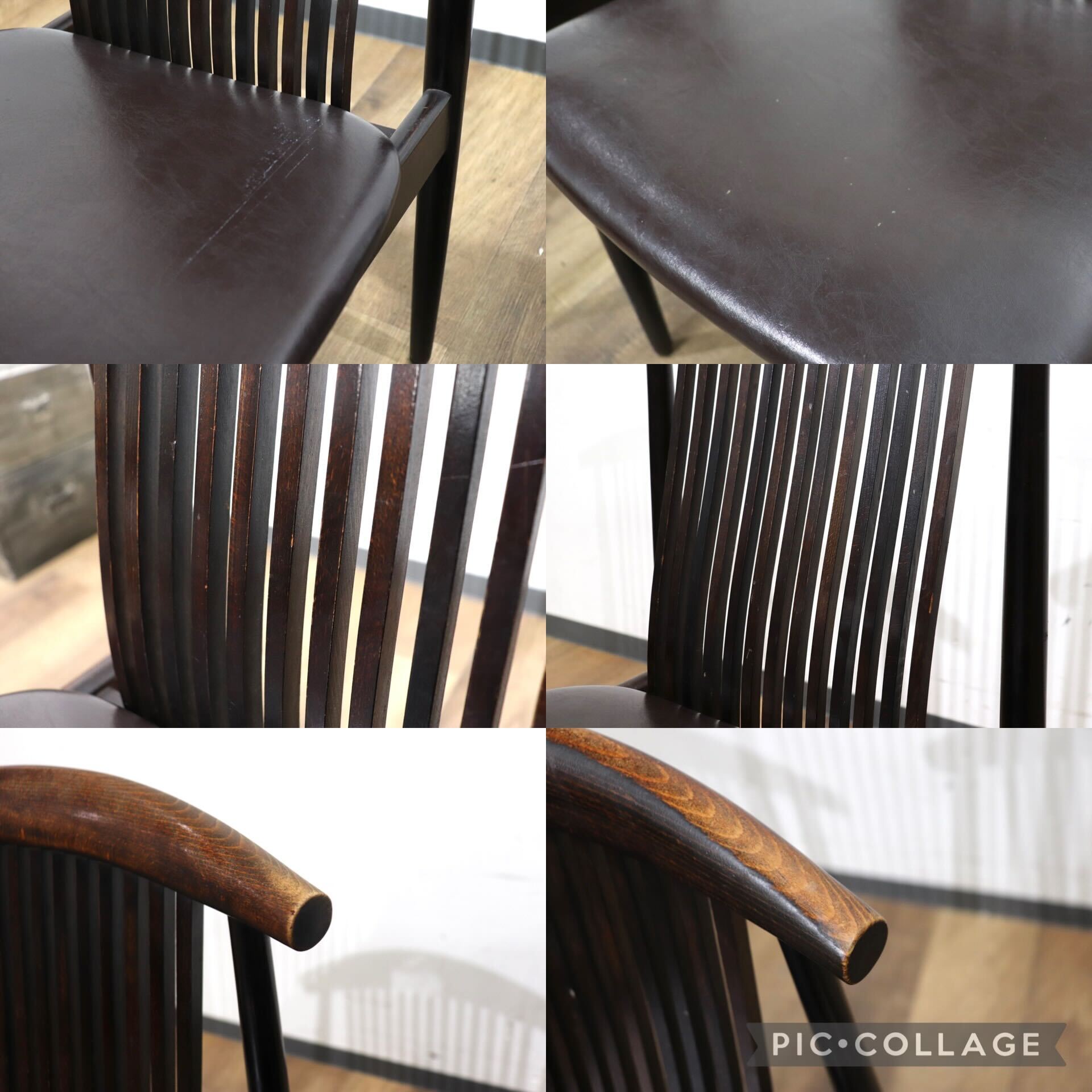 GMHN258A○飛騨産業 / HIDA キツツキ No.725 ダイニングチェア 2脚セット アンティーク 木製 カントリー レトロ ビンテージ 稀少