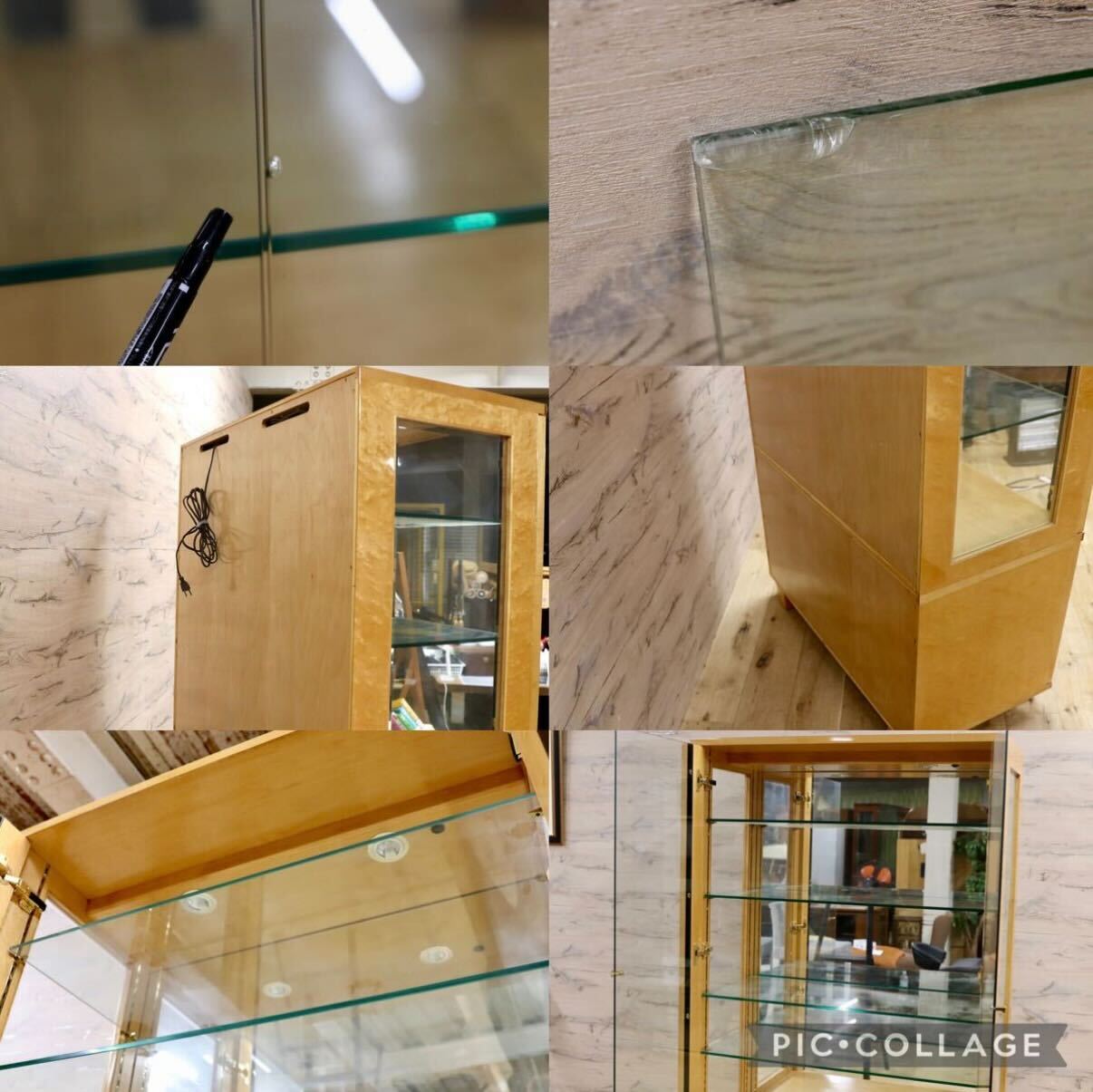 GMIK617○IDC大塚家具 スプレンダー キャビネット 飾り棚 バーズアイメープル クラシック エレガント キュリオ 約56万