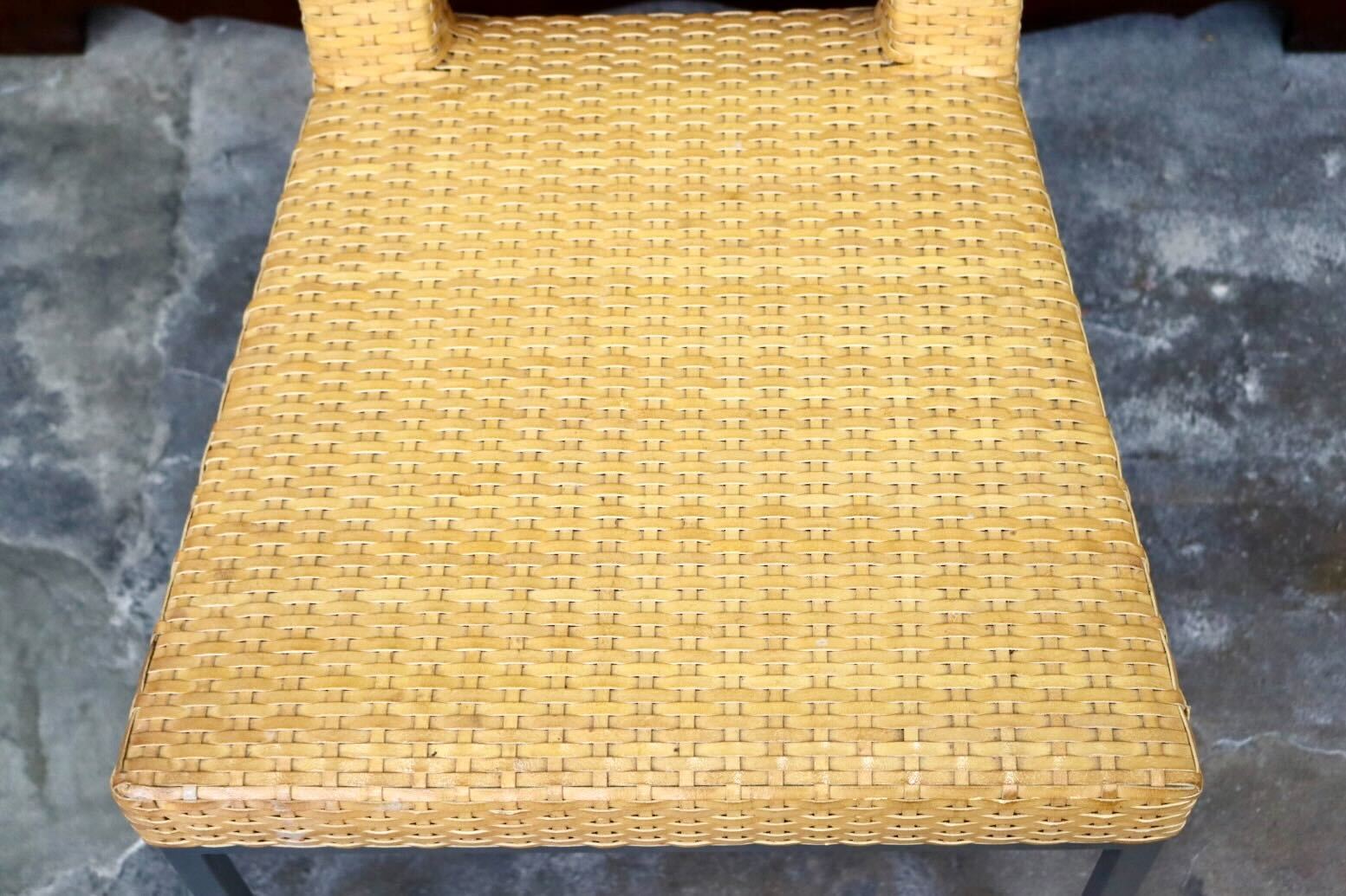 GMIK490B○HUKLA / 日本フクラ ヴァンテ VENTER ダイニングチェア アームレスチェア 椅子 レザー 水牛革編み モダン 国産家具