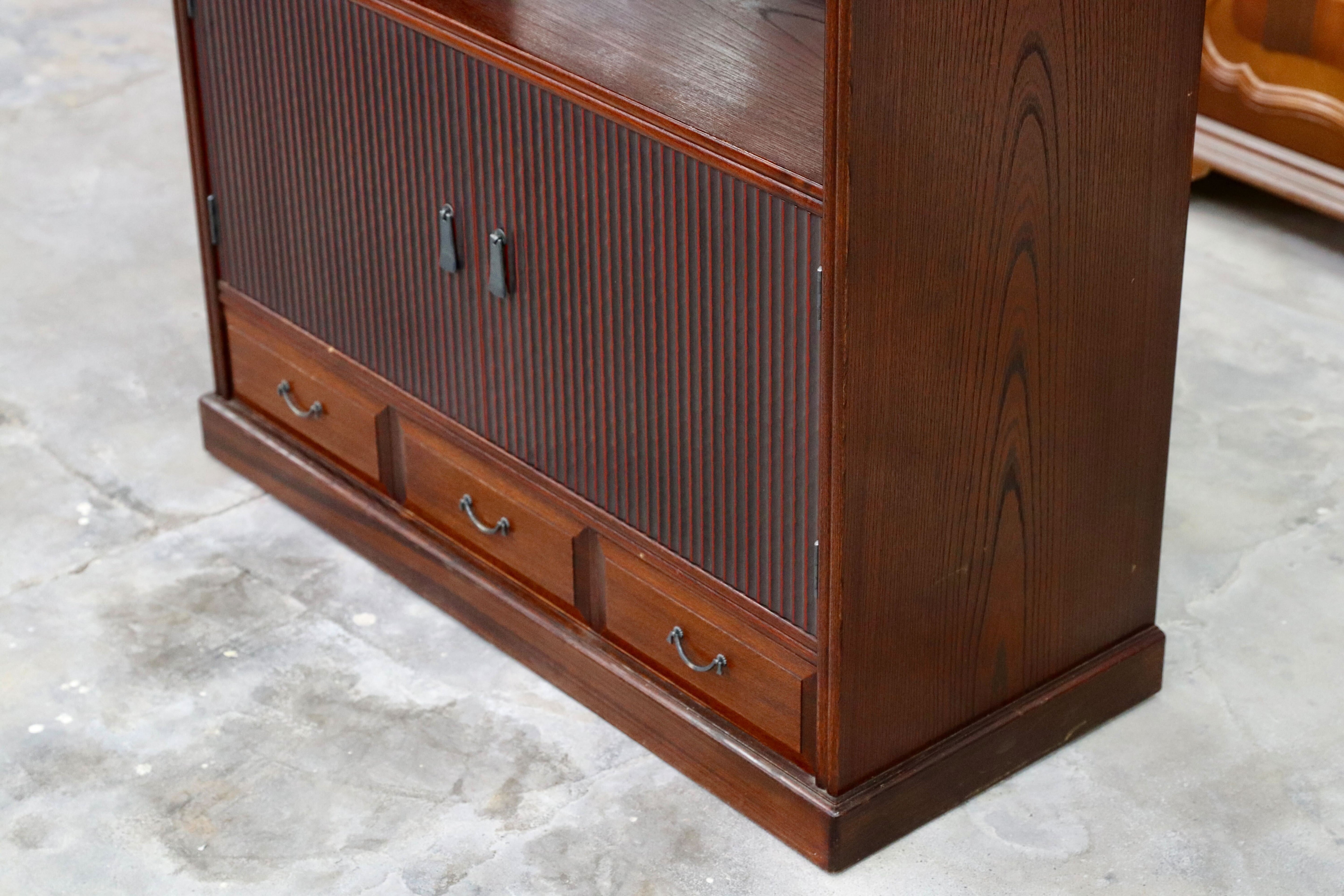 GMHK766○MORISHIGE / モリシゲ 茶棚 飾り棚 キャビネット サイドボード リビングボード 和家具 和モダン レトロ IDC大塚家具 大正モダン