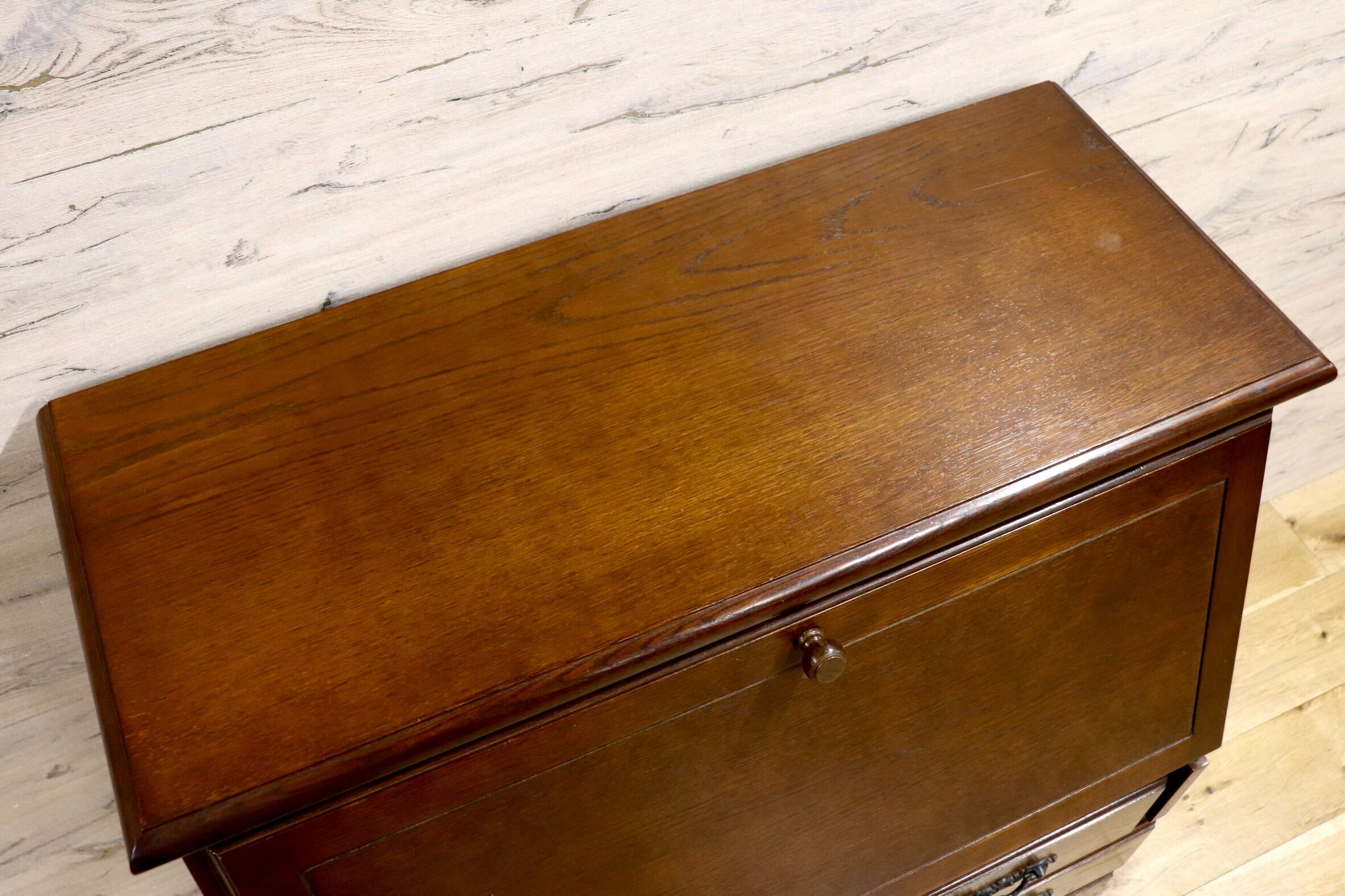 GMIS369○越後民芸家具 ライティングビューロー ライティングデスク 書斎机 学習机 アンティーク 楢材 レトロ 古民家